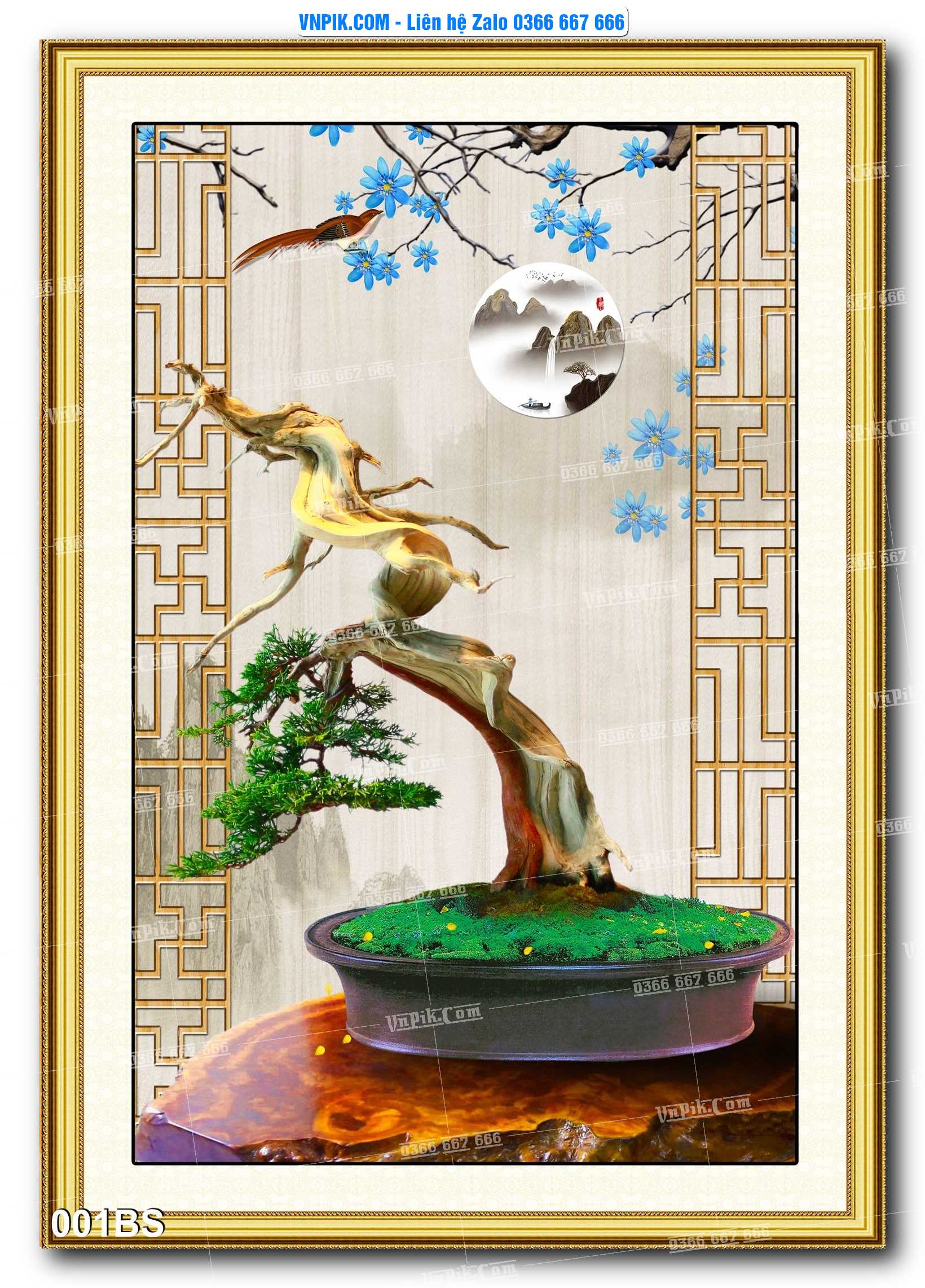 File PSD Tranh Bon Sai Cây Cảnh Trang Trí Siêu Đẹp Mã File 001BS