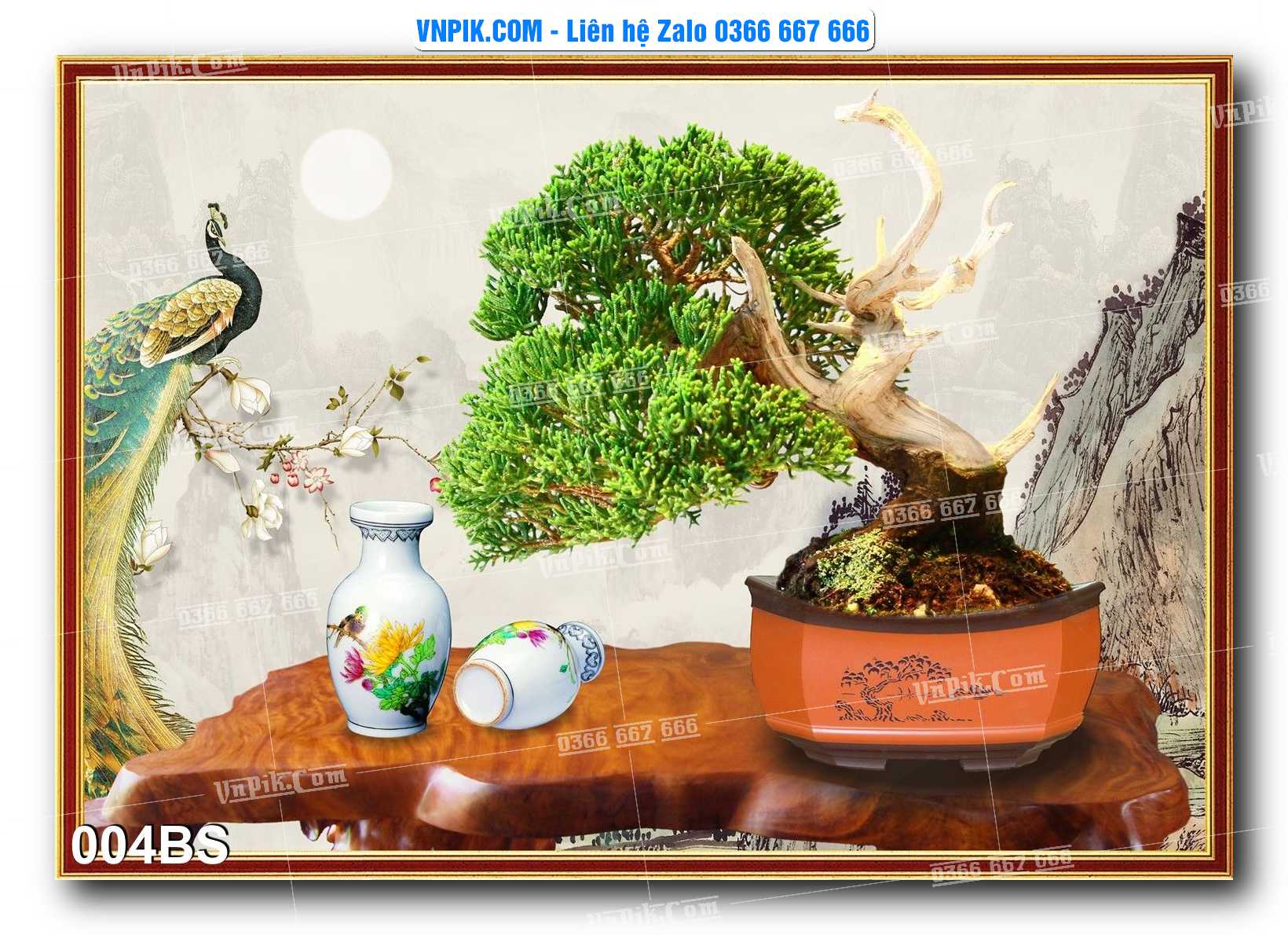 File PSD Tranh Bon Sai Cây Cảnh Trang Trí Siêu Đẹp Mã File 004BS