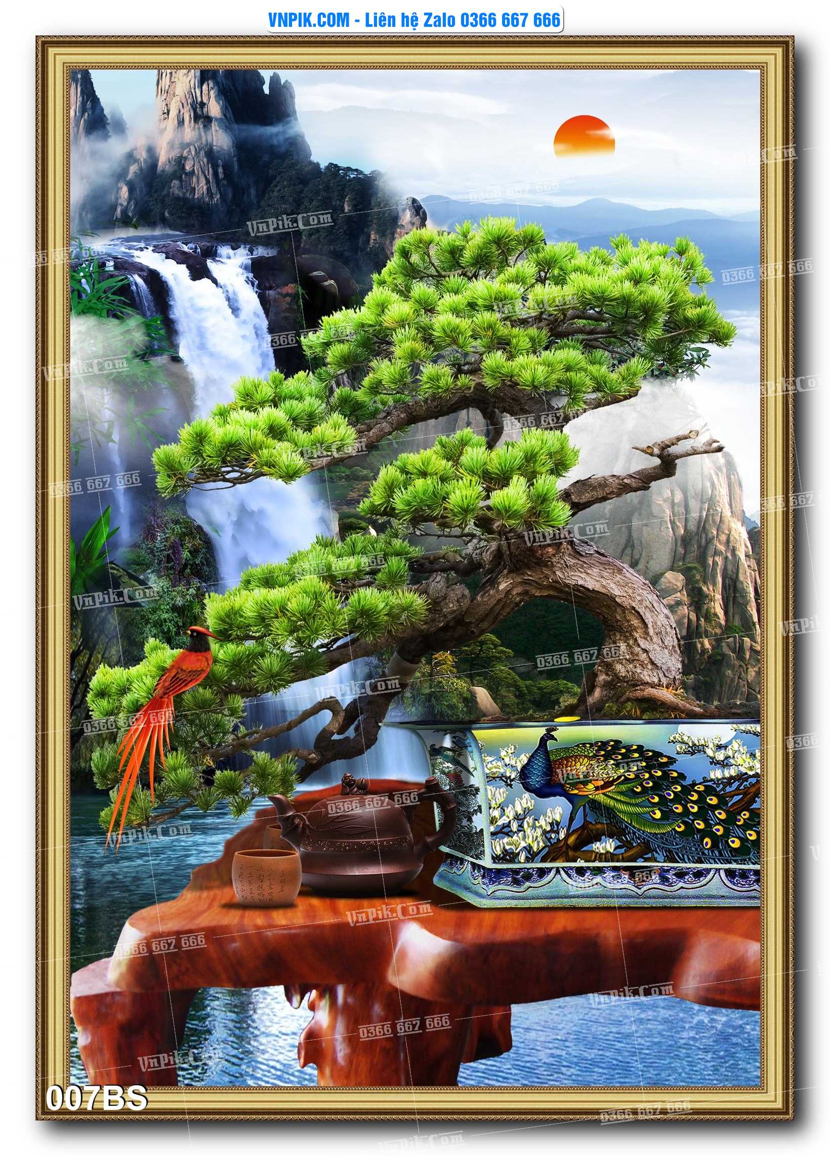 File PSD Tranh Bon Sai Cây Cảnh Trang Trí Siêu Đẹp Mã File 007BS