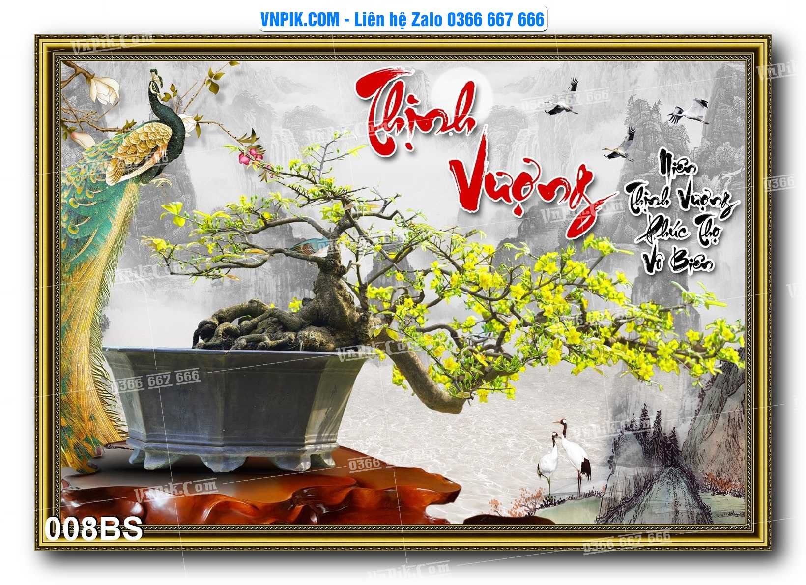 File PSD Tranh Bon Sai Cây Cảnh Trang Trí Siêu Đẹp Mã File 008BS