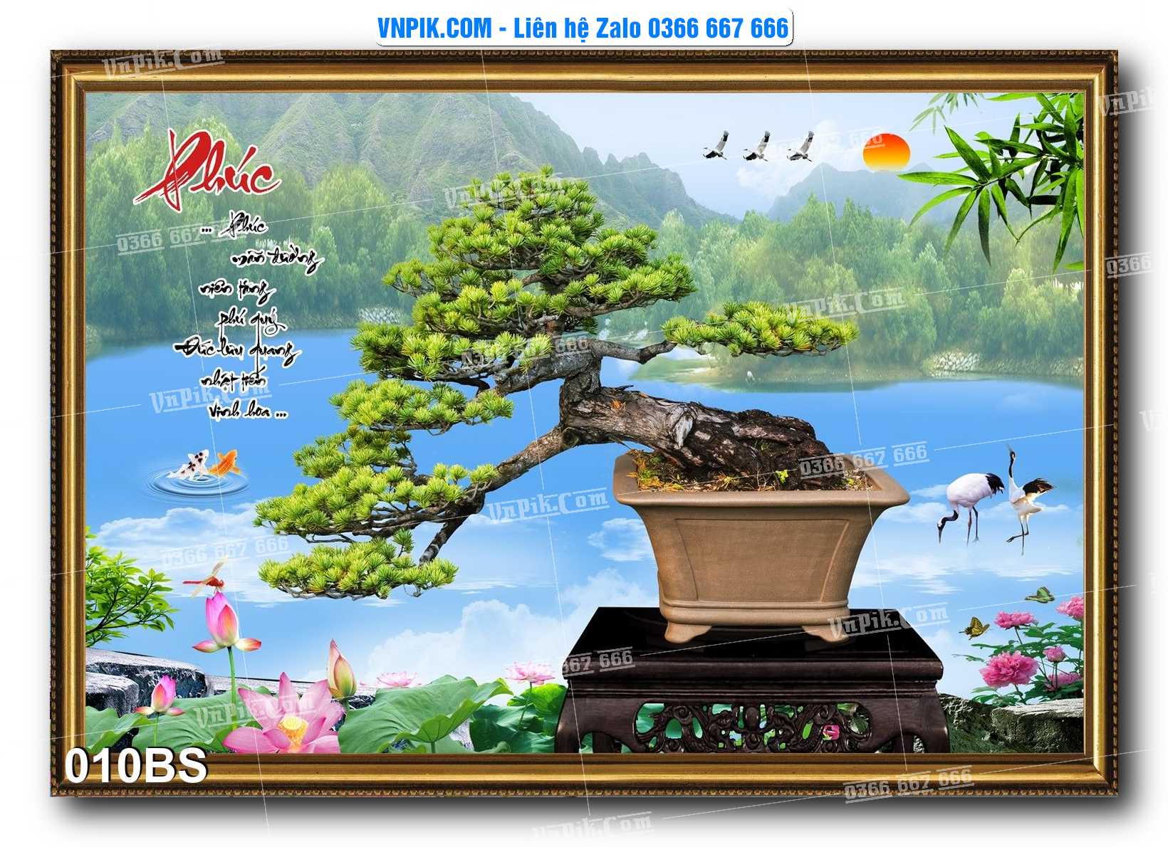 File PSD Tranh Bon Sai Cây Cảnh Trang Trí Siêu Đẹp Mã File 010BS