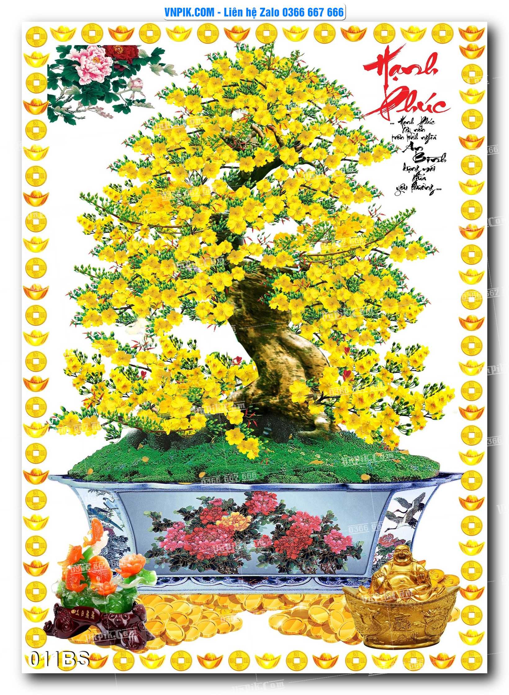 File PSD Tranh Bon Sai Cây Cảnh Trang Trí Siêu Đẹp Mã File 011BS
