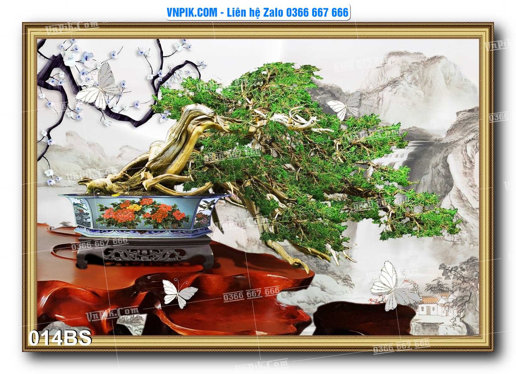 File PSD Tranh Bon Sai Cây Cảnh Trang Trí Siêu Đẹp Mã File 014BS