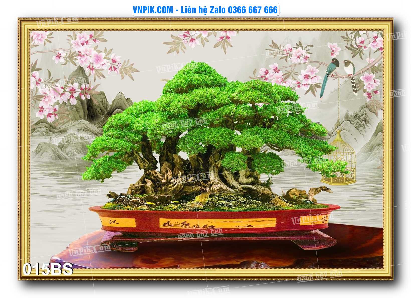 File PSD Tranh Bon Sai Cây Cảnh Trang Trí Siêu Đẹp Mã File 015BS