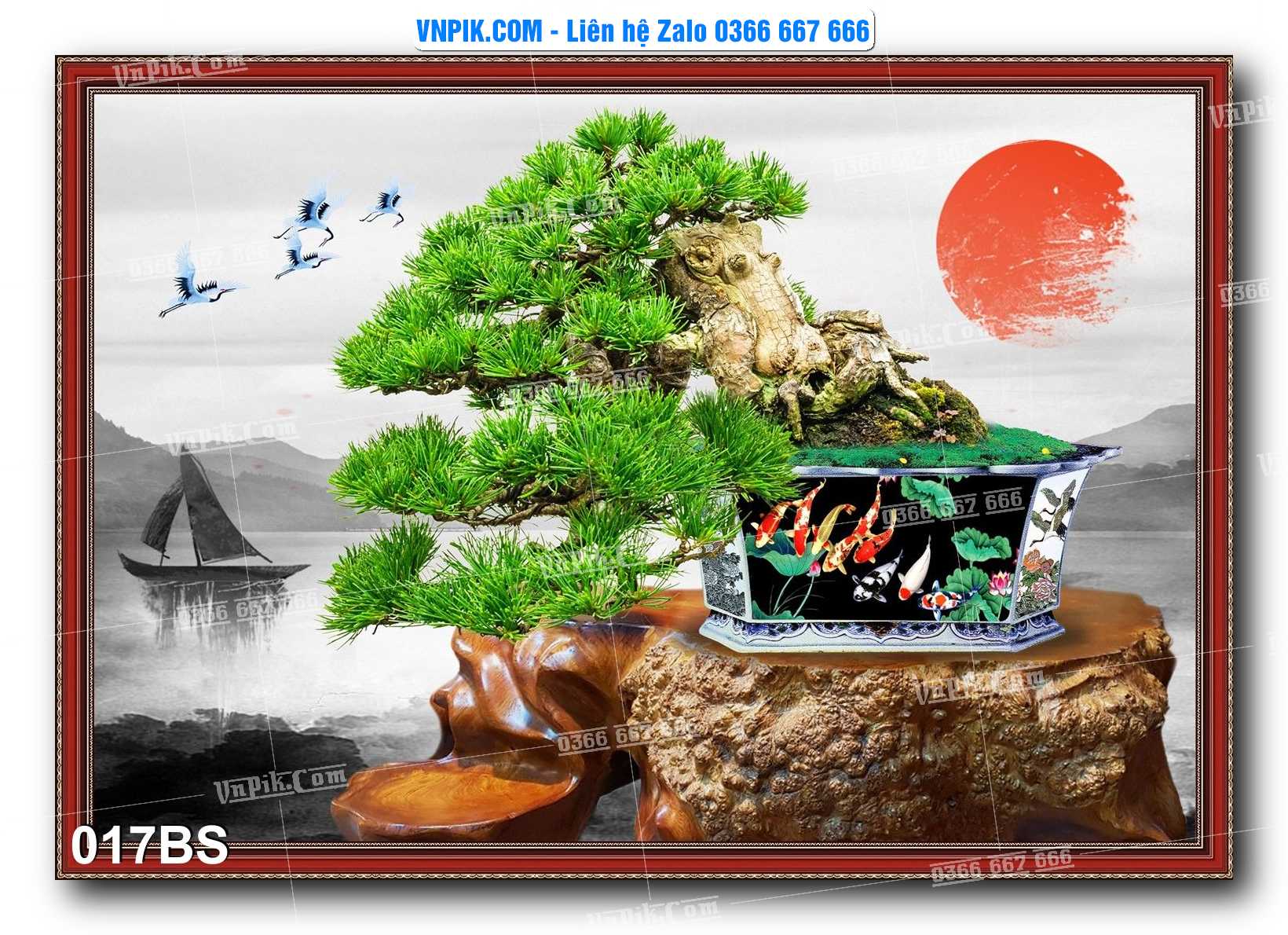 File PSD Tranh Bon Sai Cây Cảnh Trang Trí Siêu Đẹp Mã File 017BS