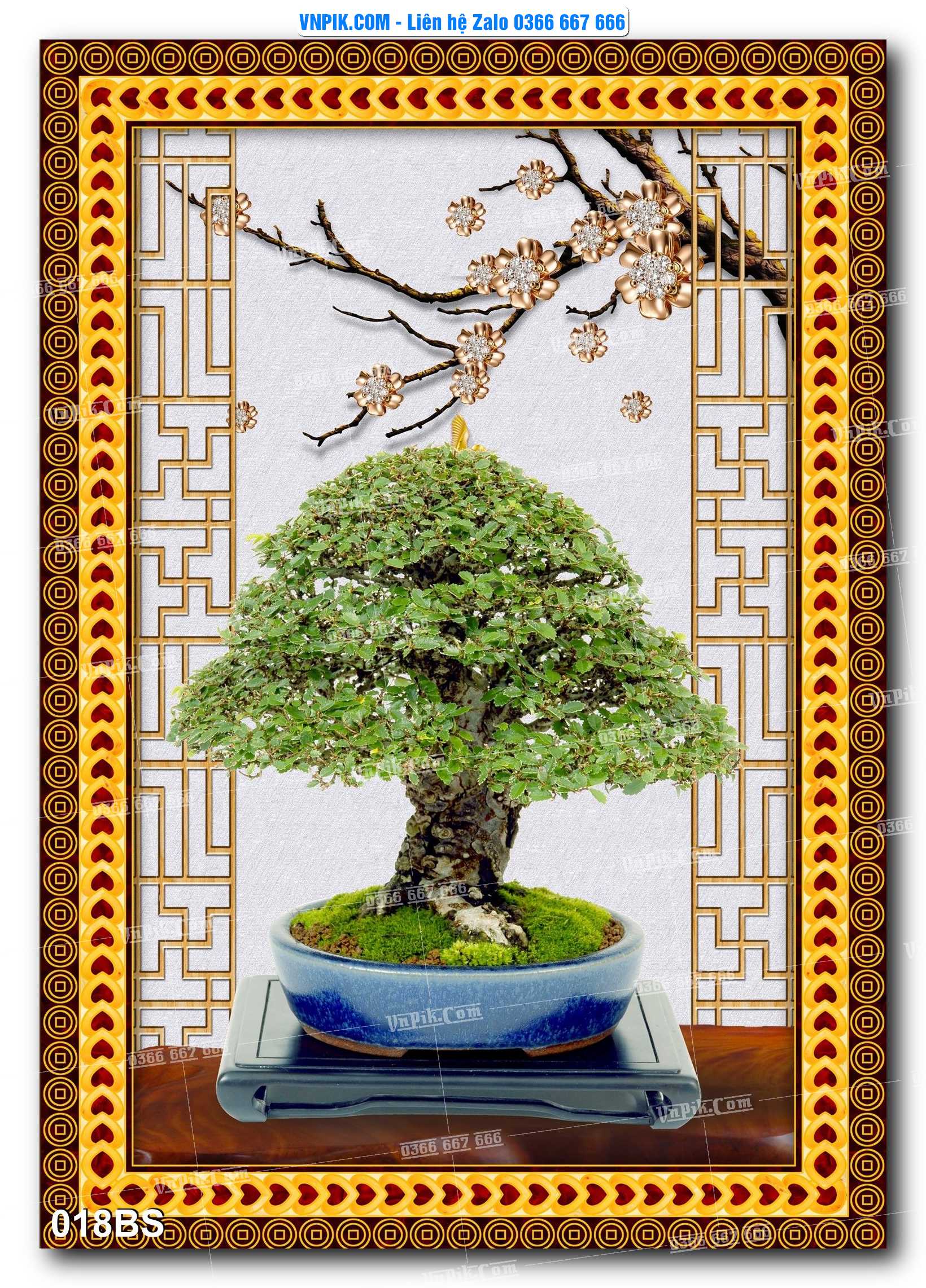File PSD Tranh Bon Sai Cây Cảnh Trang Trí Siêu Đẹp Mã File 018BS