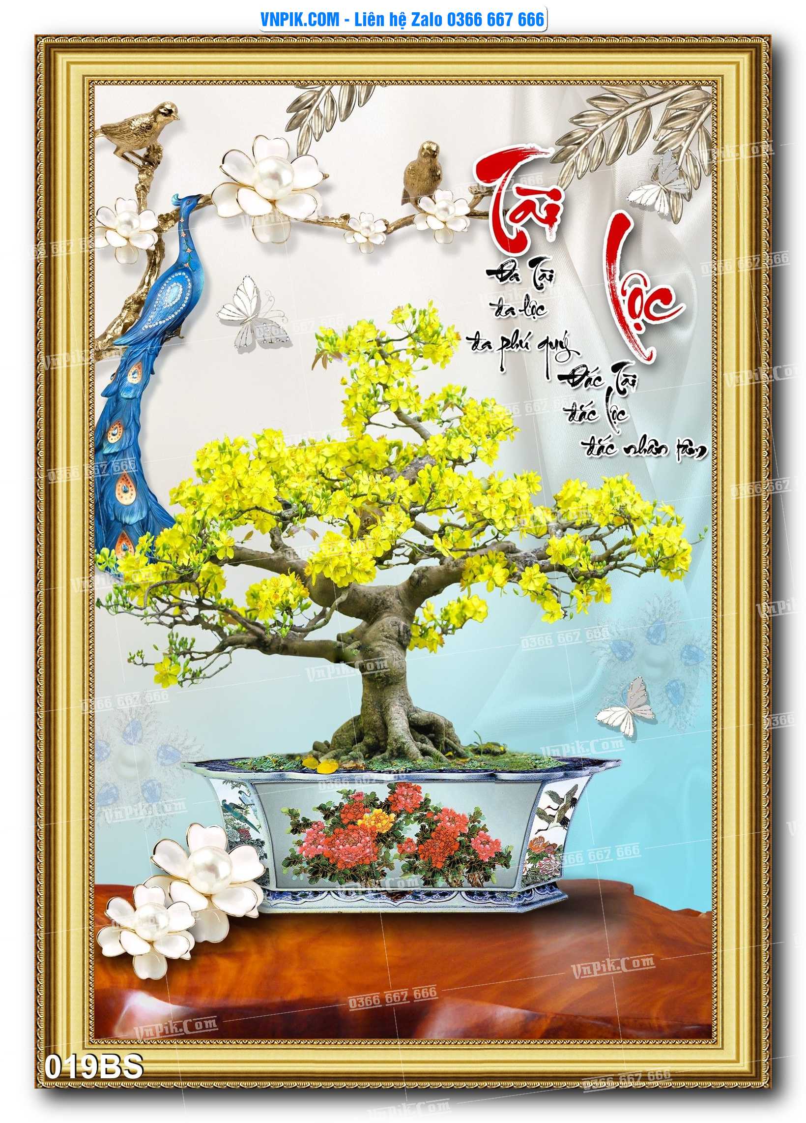 File PSD Tranh Bon Sai Cây Cảnh Trang Trí Siêu Đẹp Mã File 019BS