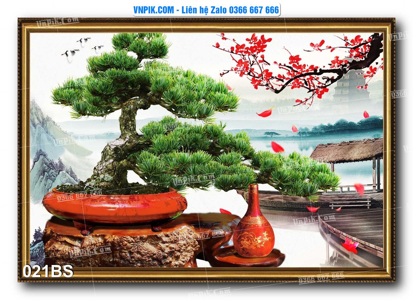 File PSD Tranh Bon Sai Cây Cảnh Trang Trí Siêu Đẹp Mã File 021BS