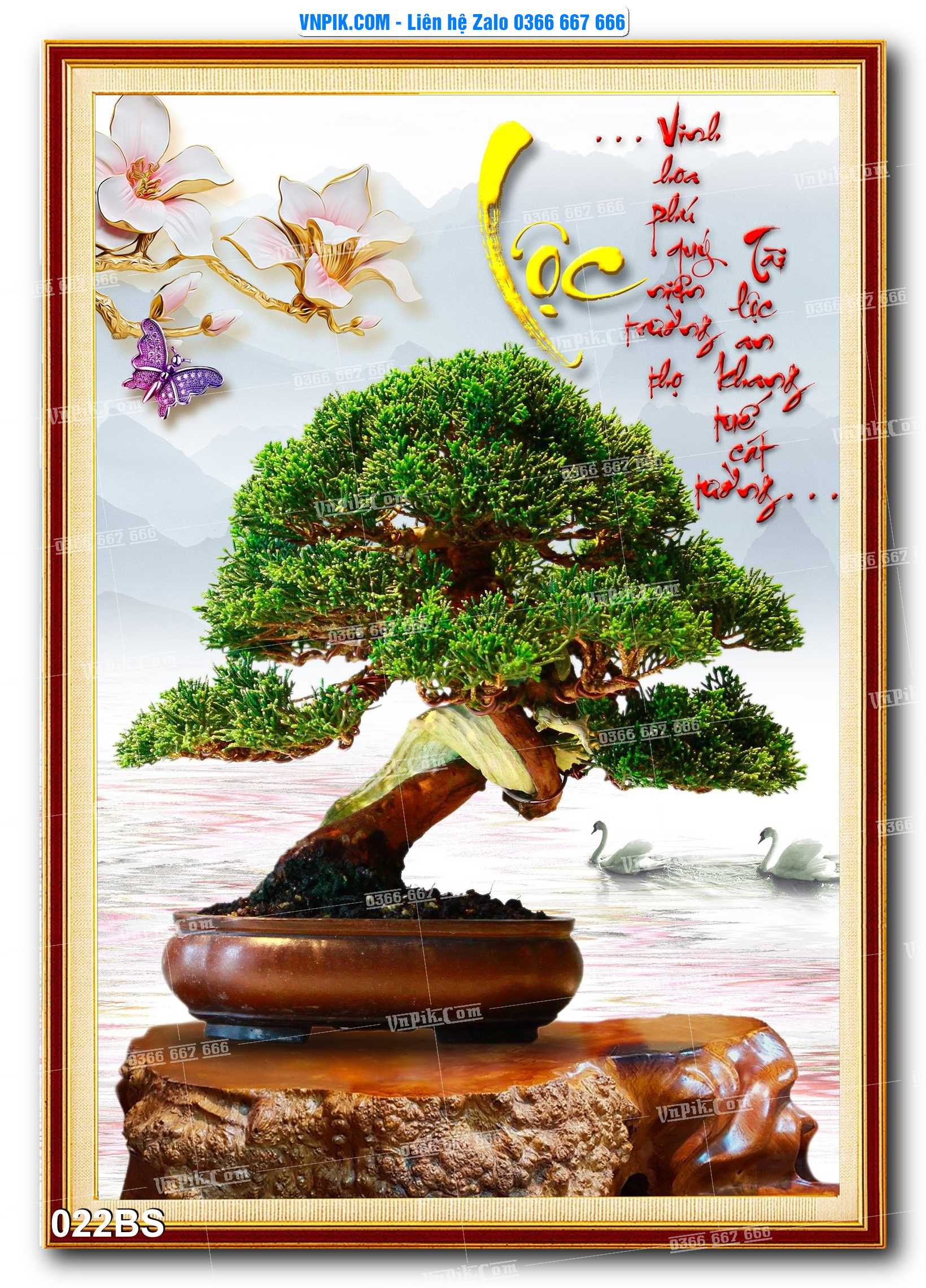 File PSD Tranh Bon Sai Cây Cảnh Trang Trí Siêu Đẹp Mã File 022BS