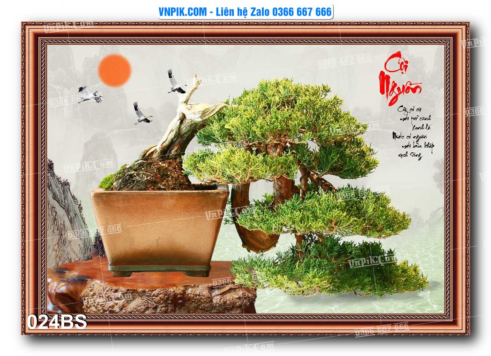 File PSD Tranh Bon Sai Cây Cảnh Trang Trí Siêu Đẹp Mã File 024BS