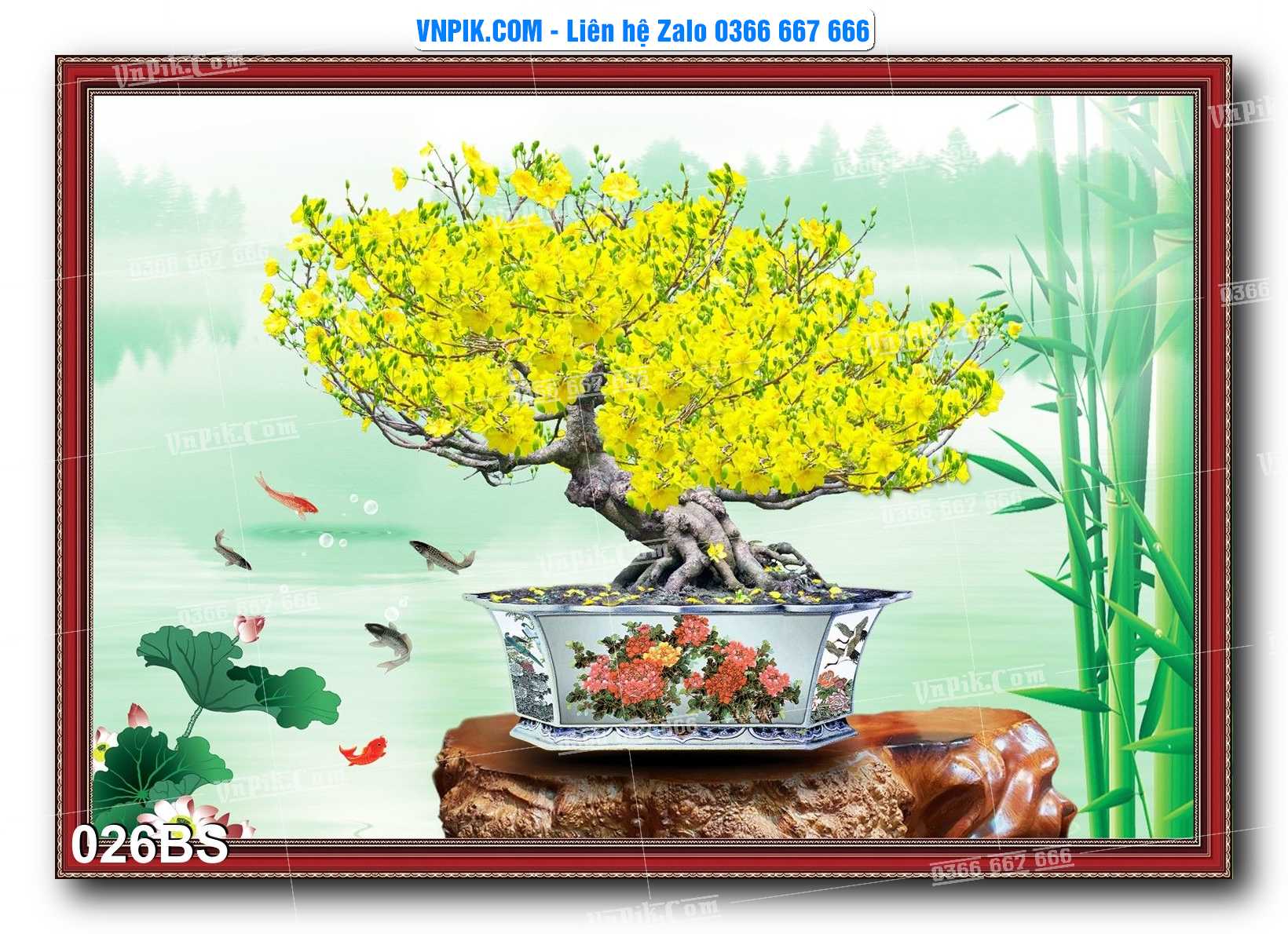 File PSD Tranh Bon Sai Cây Cảnh Trang Trí Siêu Đẹp Mã File 026BS