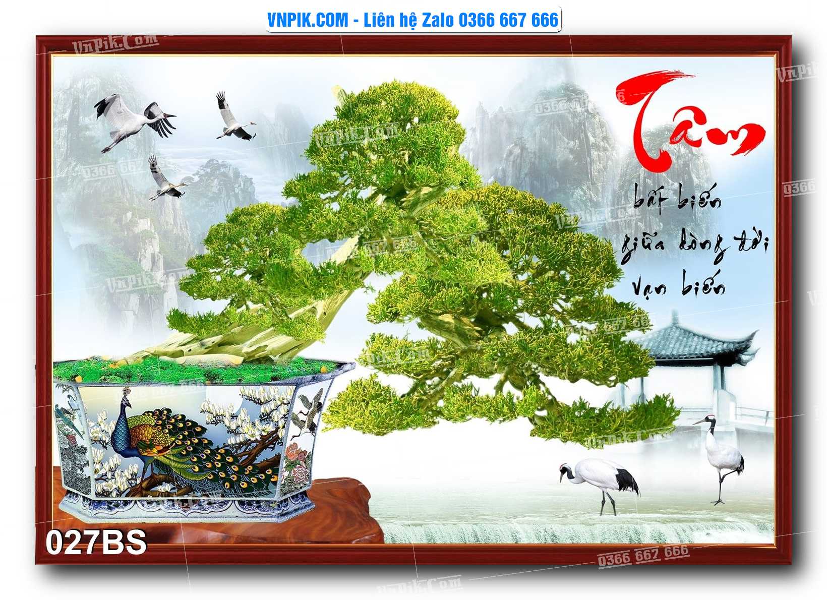 File PSD Tranh Bon Sai Cây Cảnh Trang Trí Siêu Đẹp Mã File 027BS