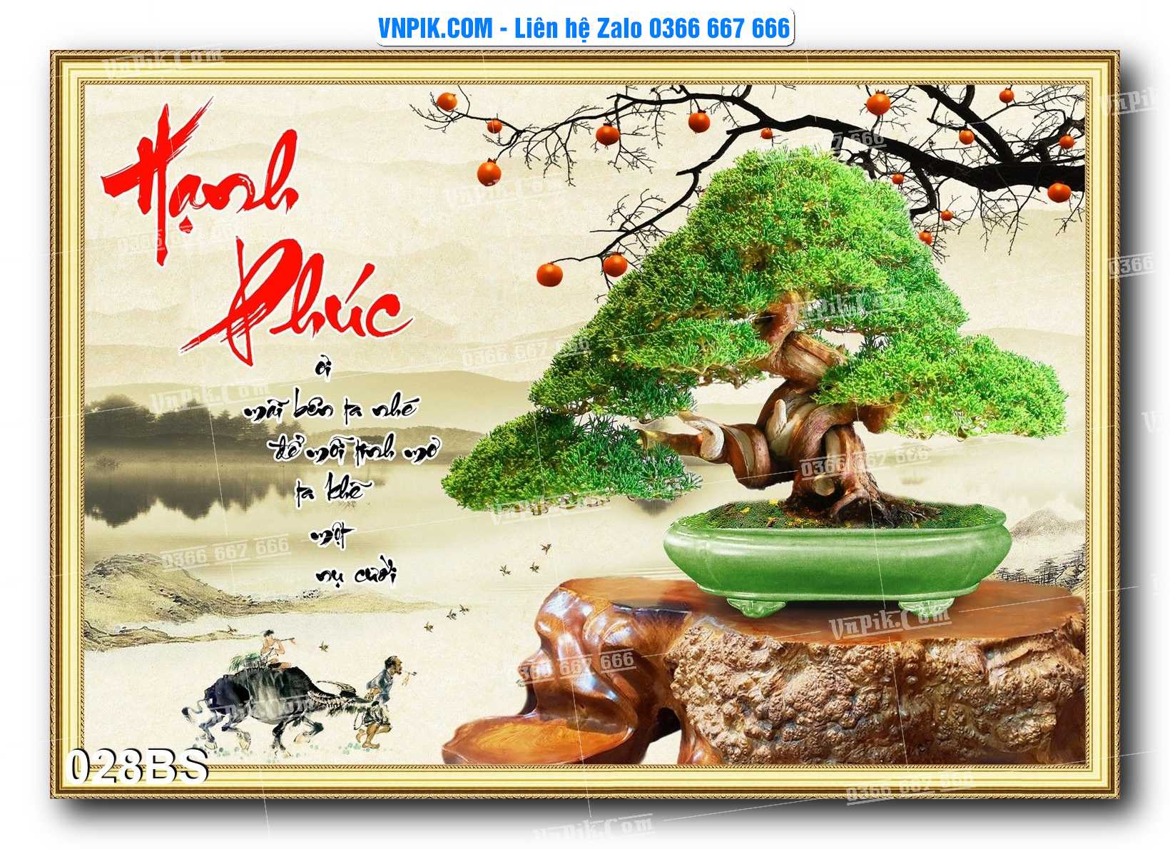 File PSD Tranh Bon Sai Cây Cảnh Trang Trí Siêu Đẹp Mã File 028BS