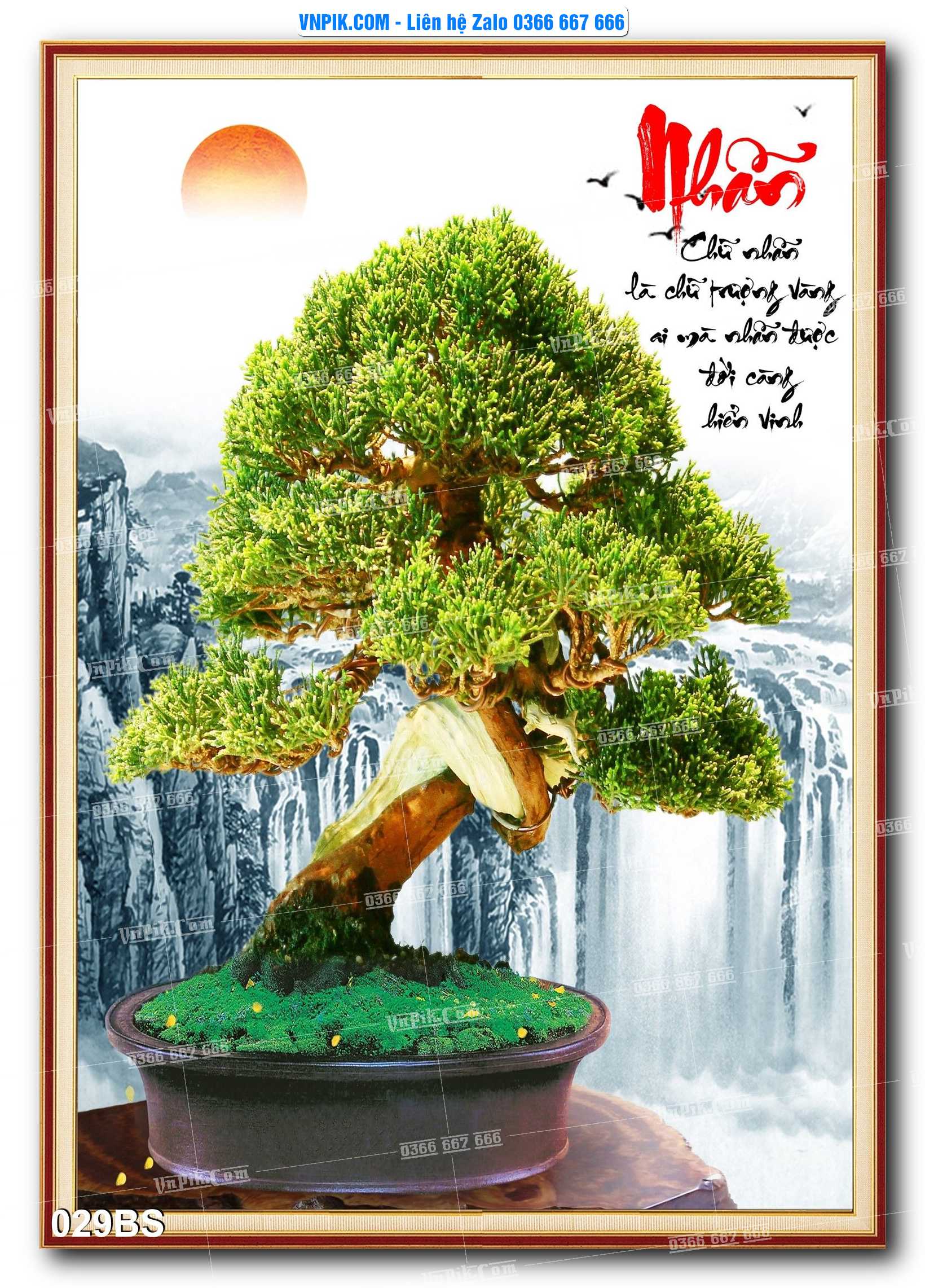 File PSD Tranh Bon Sai Cây Cảnh Trang Trí Siêu Đẹp Mã File 029BS