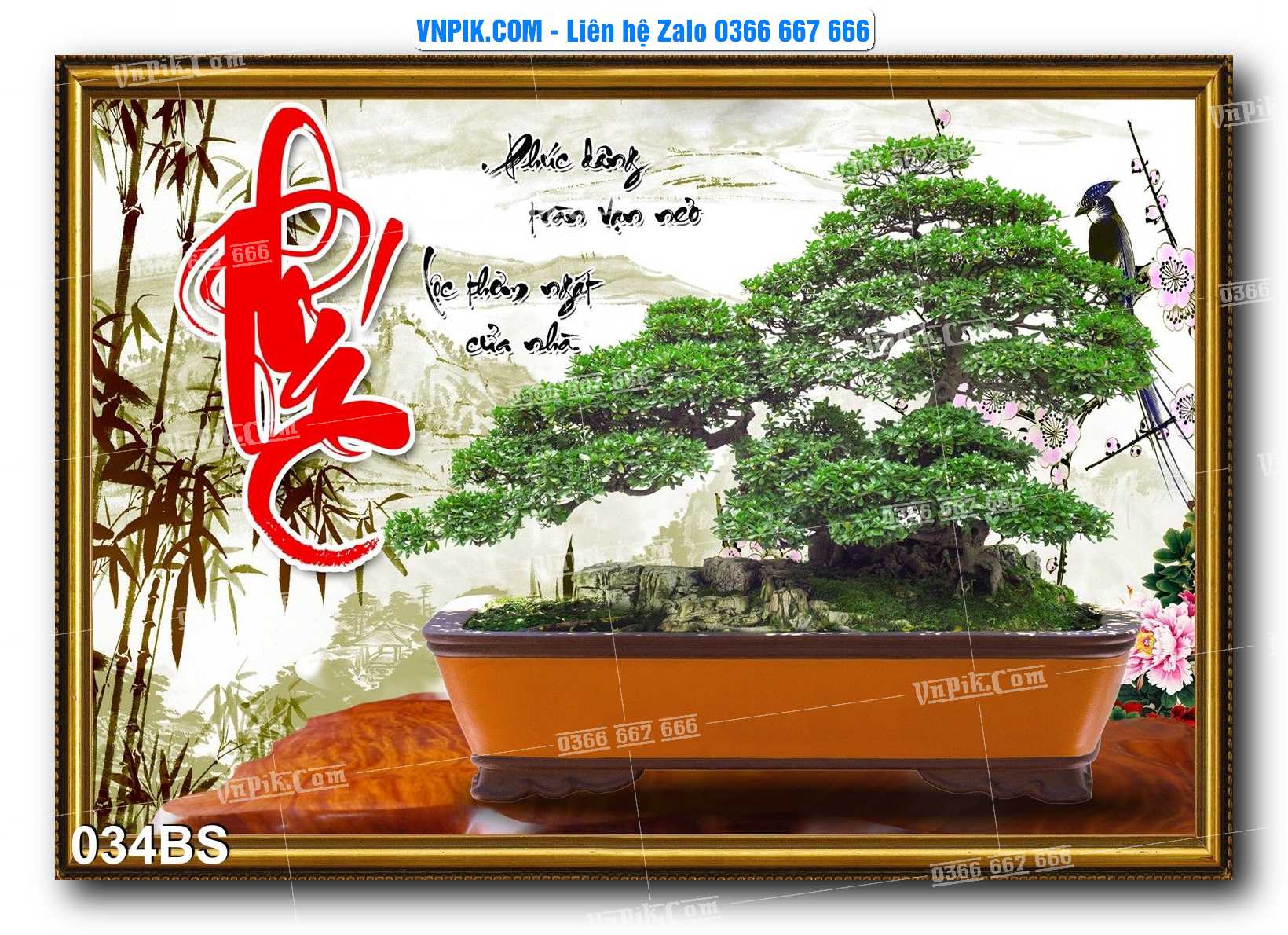 File PSD Tranh Bon Sai Cây Cảnh Trang Trí Siêu Đẹp Mã File 034BS