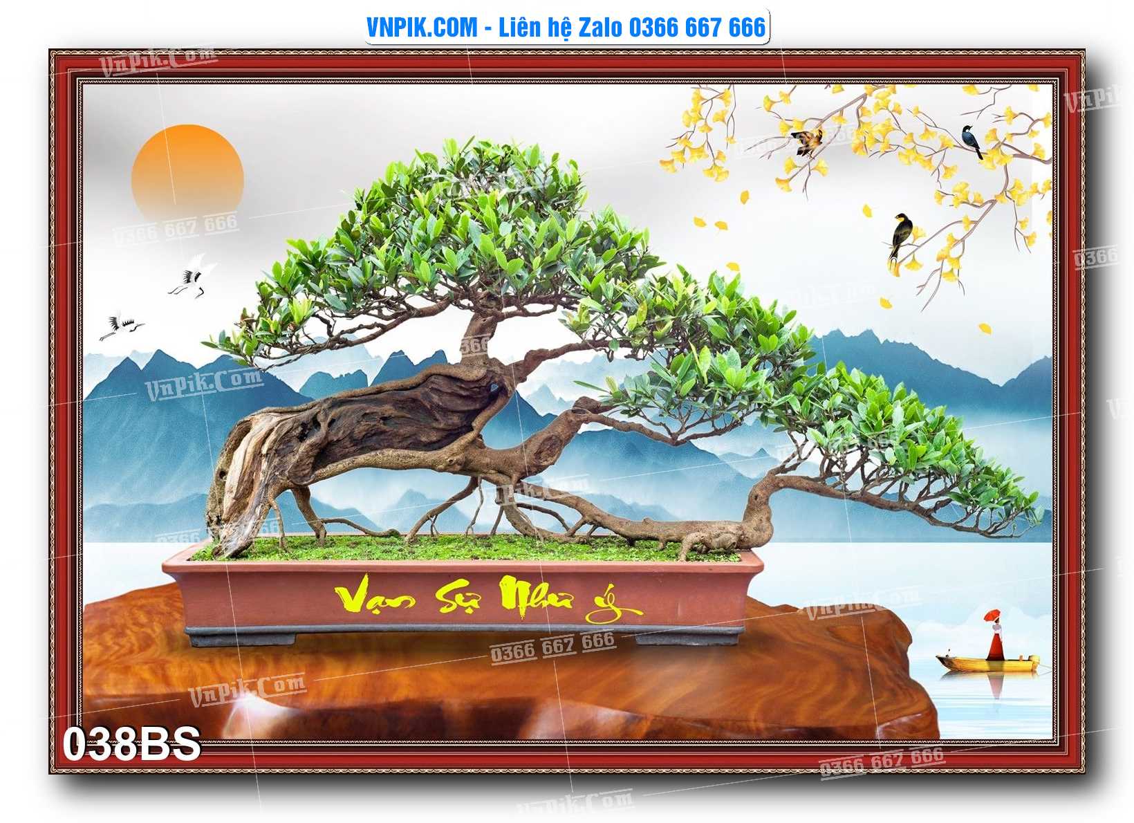 File PSD Tranh Bon Sai Cây Cảnh Trang Trí Siêu Đẹp Mã File 038BS