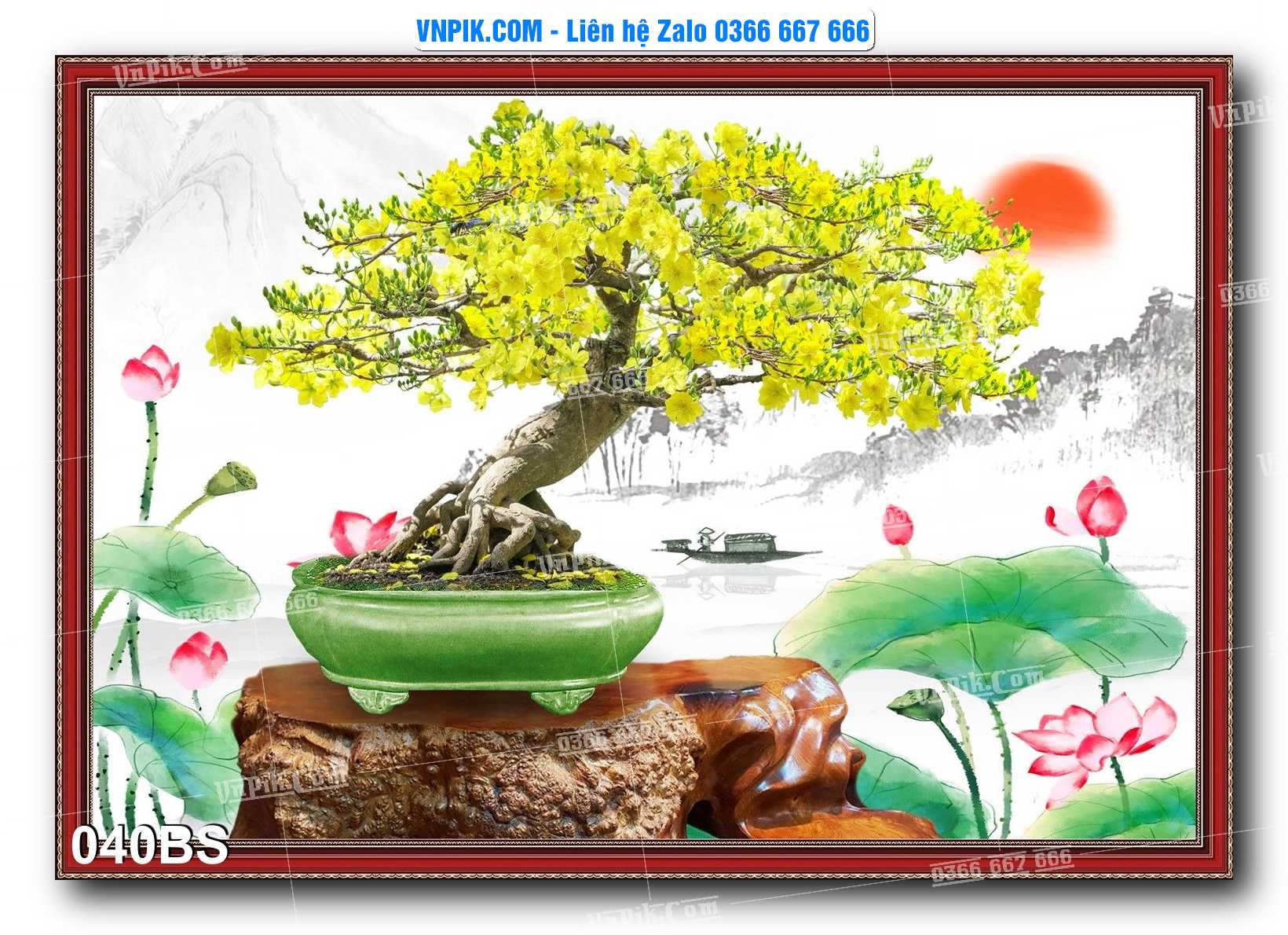 File PSD Tranh Bon Sai Cây Cảnh Trang Trí Siêu Đẹp Mã File 040BS