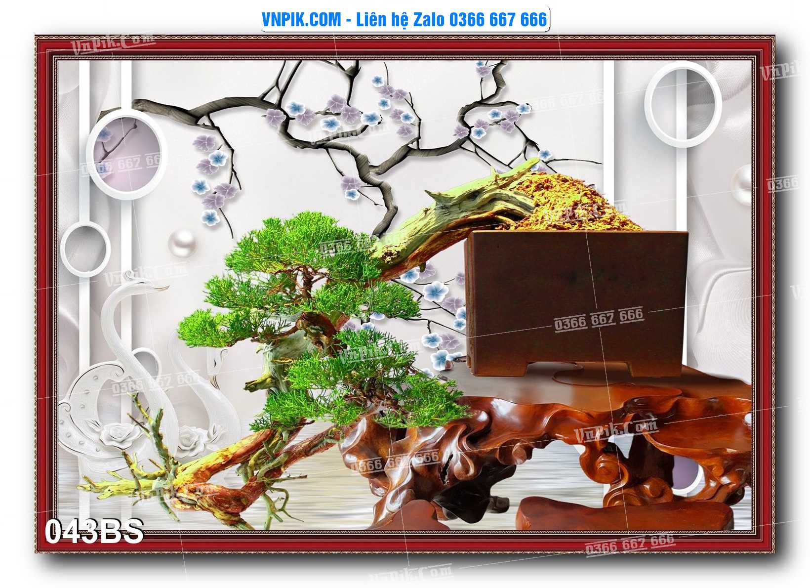 File PSD Tranh Bon Sai Cây Cảnh Trang Trí Siêu Đẹp Mã File 043BS