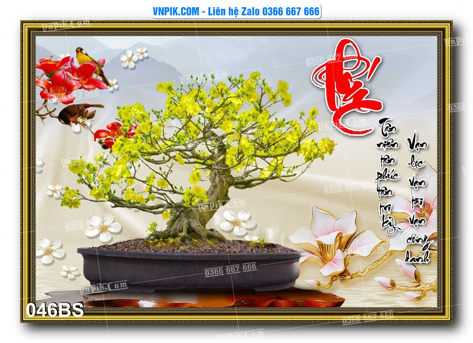 File PSD Tranh Bon Sai Cây Cảnh Trang Trí Siêu Đẹp Mã File 046BS