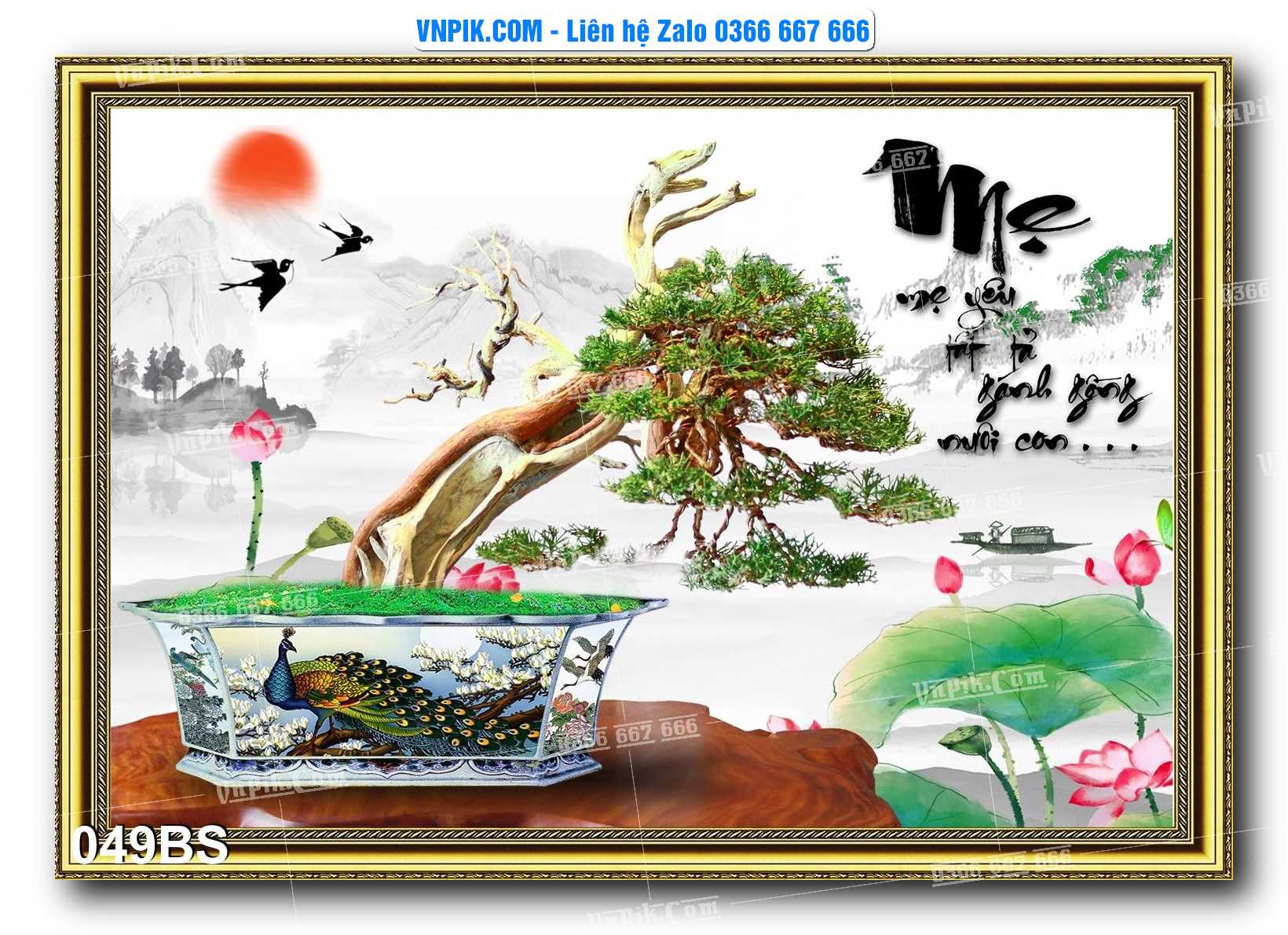 File PSD Tranh Bon Sai Cây Cảnh Trang Trí Siêu Đẹp Mã File 049BS