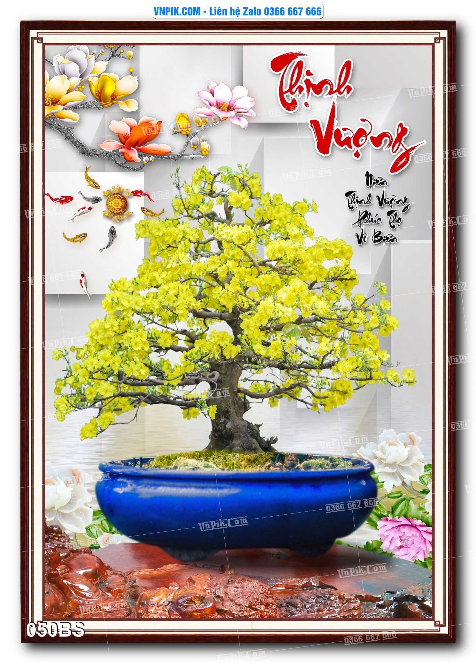 File PSD Tranh Bon Sai Cây Cảnh Trang Trí Siêu Đẹp Mã File 050BS