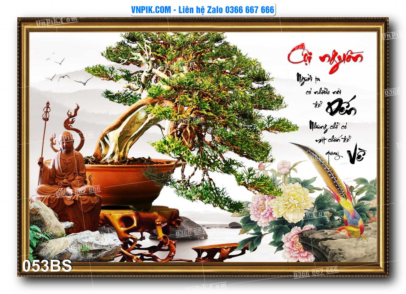 File PSD Tranh Bon Sai Cây Cảnh Trang Trí Siêu Đẹp Mã File 053BS