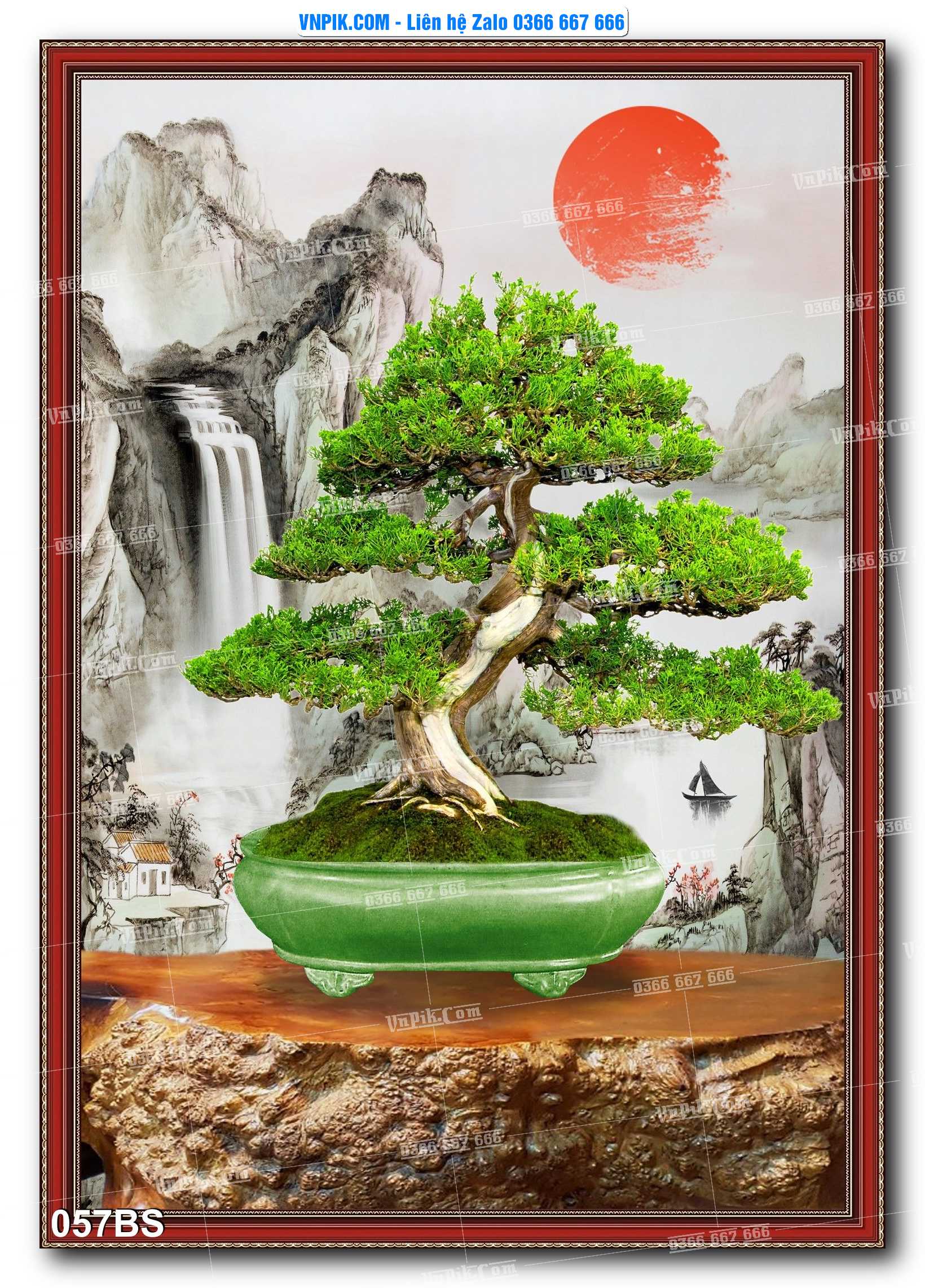File PSD Tranh Bon Sai Cây Cảnh Trang Trí Siêu Đẹp Mã File 057BS
