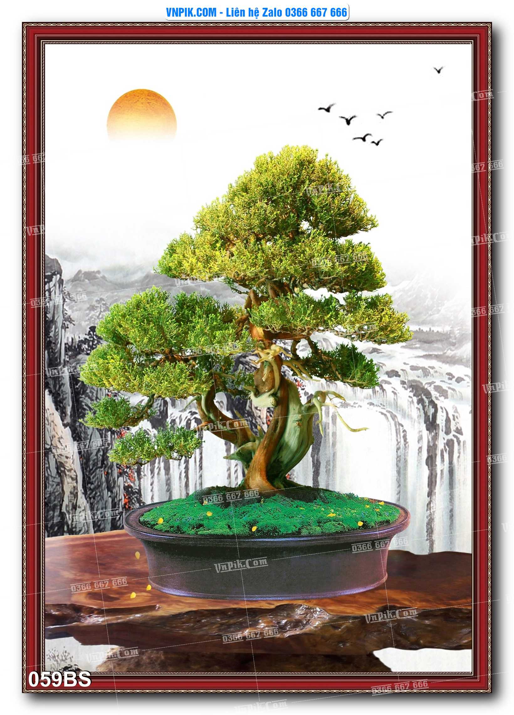 File PSD Tranh Bon Sai Cây Cảnh Trang Trí Siêu Đẹp Mã File 059BS