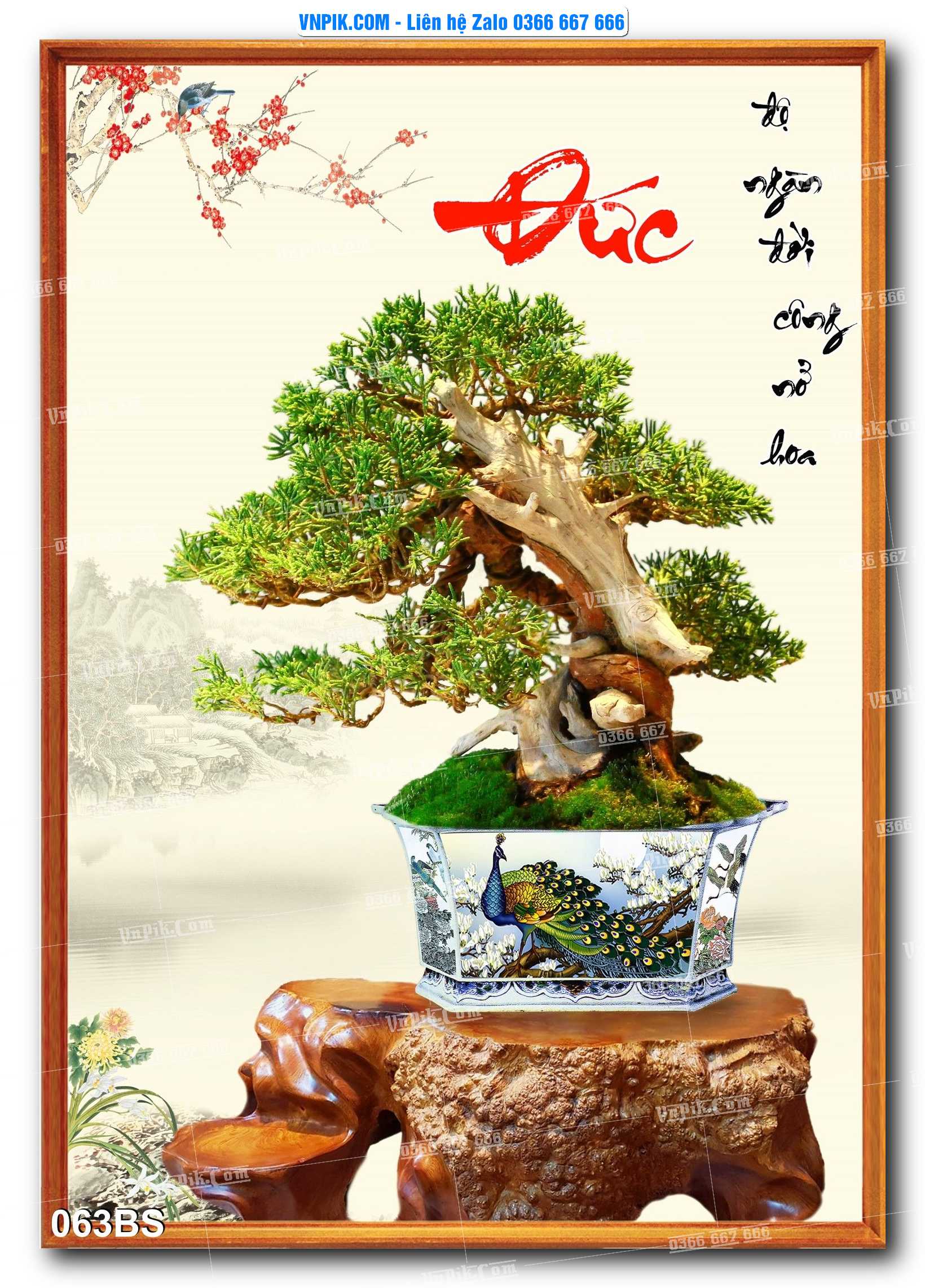 File PSD Tranh Bon Sai Cây Cảnh Trang Trí Siêu Đẹp Mã File 063BS