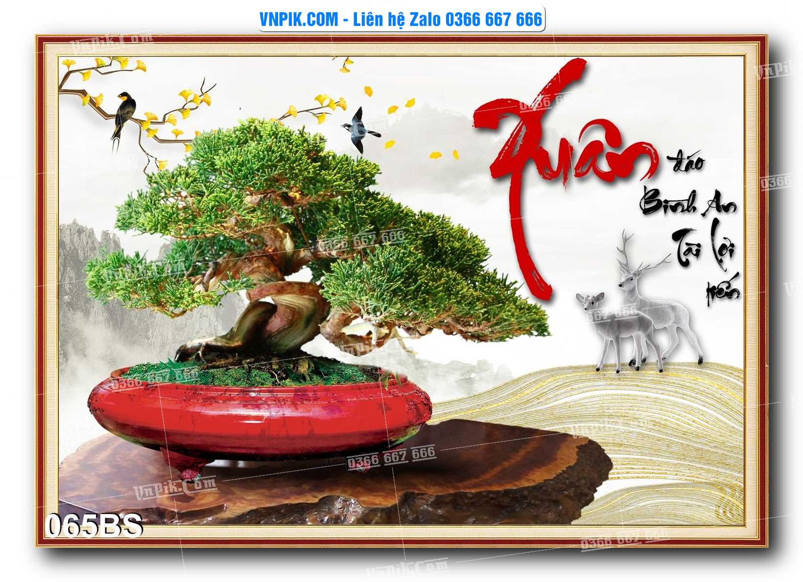 File PSD Tranh Bon Sai Cây Cảnh Trang Trí Siêu Đẹp Mã File 065BS