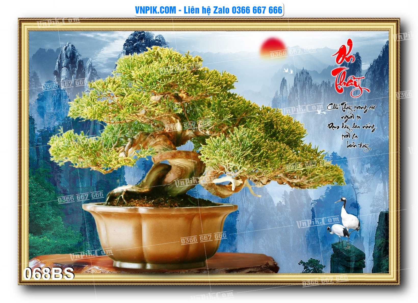 File PSD Tranh Bon Sai Cây Cảnh Trang Trí Siêu Đẹp Mã File 068BS