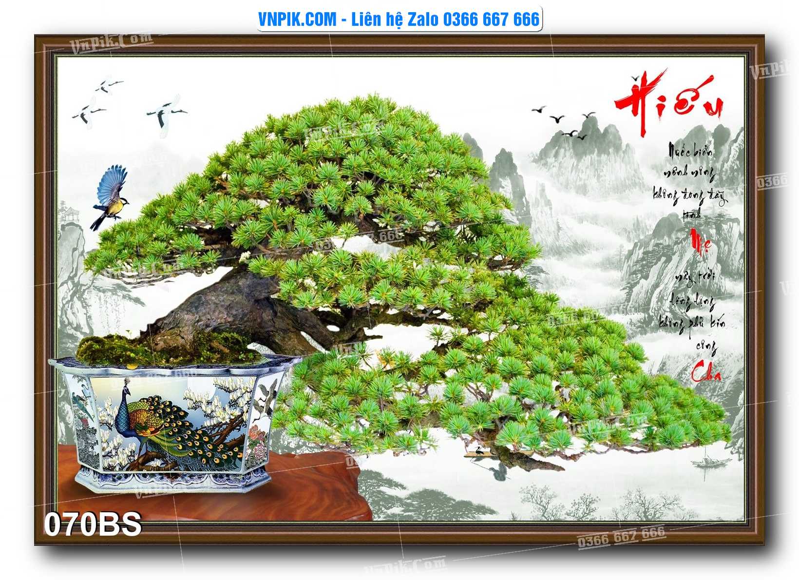 File PSD Tranh Bon Sai Cây Cảnh Trang Trí Siêu Đẹp Mã File 070BS