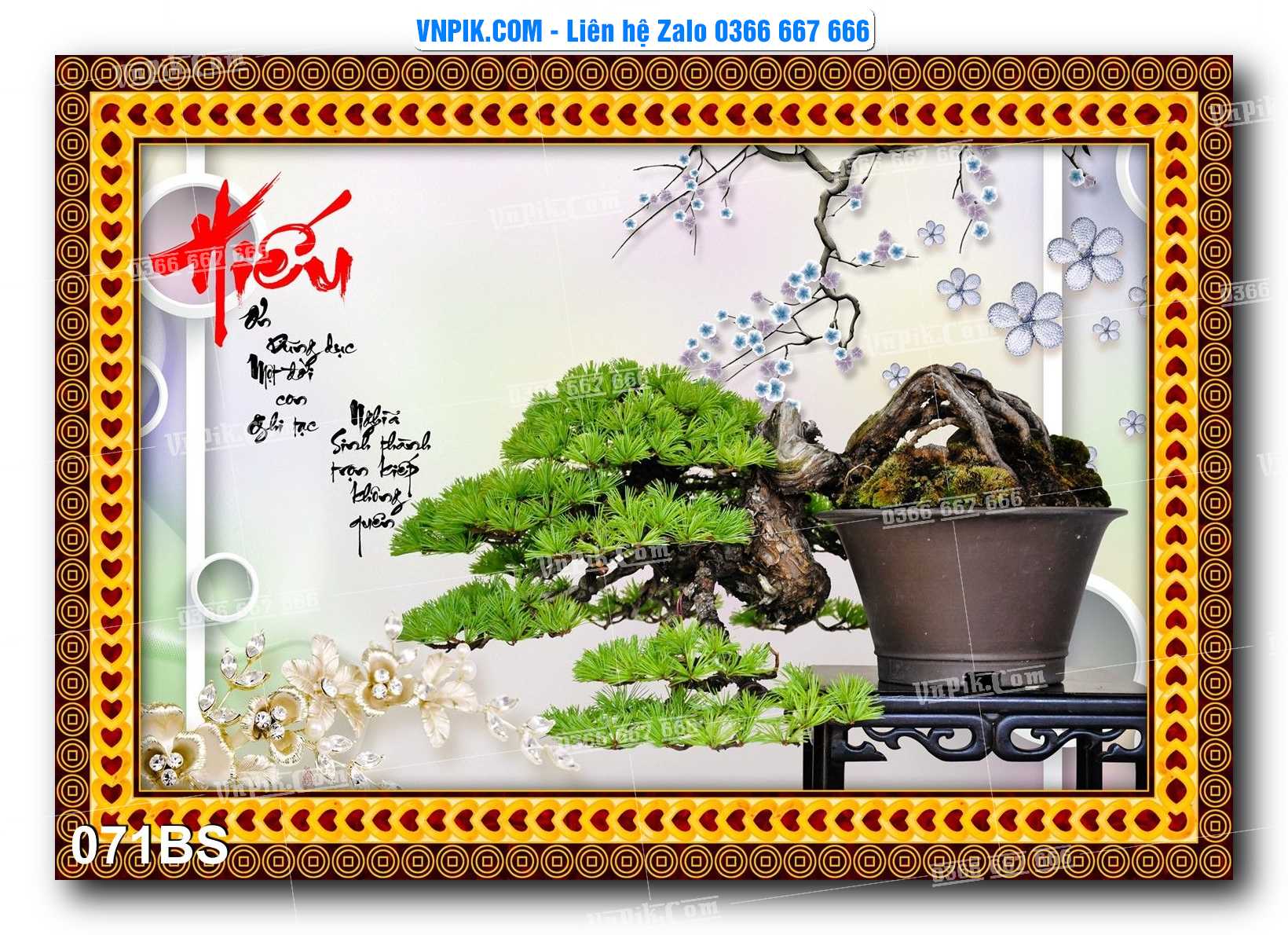 File PSD Tranh Bon Sai Cây Cảnh Trang Trí Siêu Đẹp Mã File 071BS