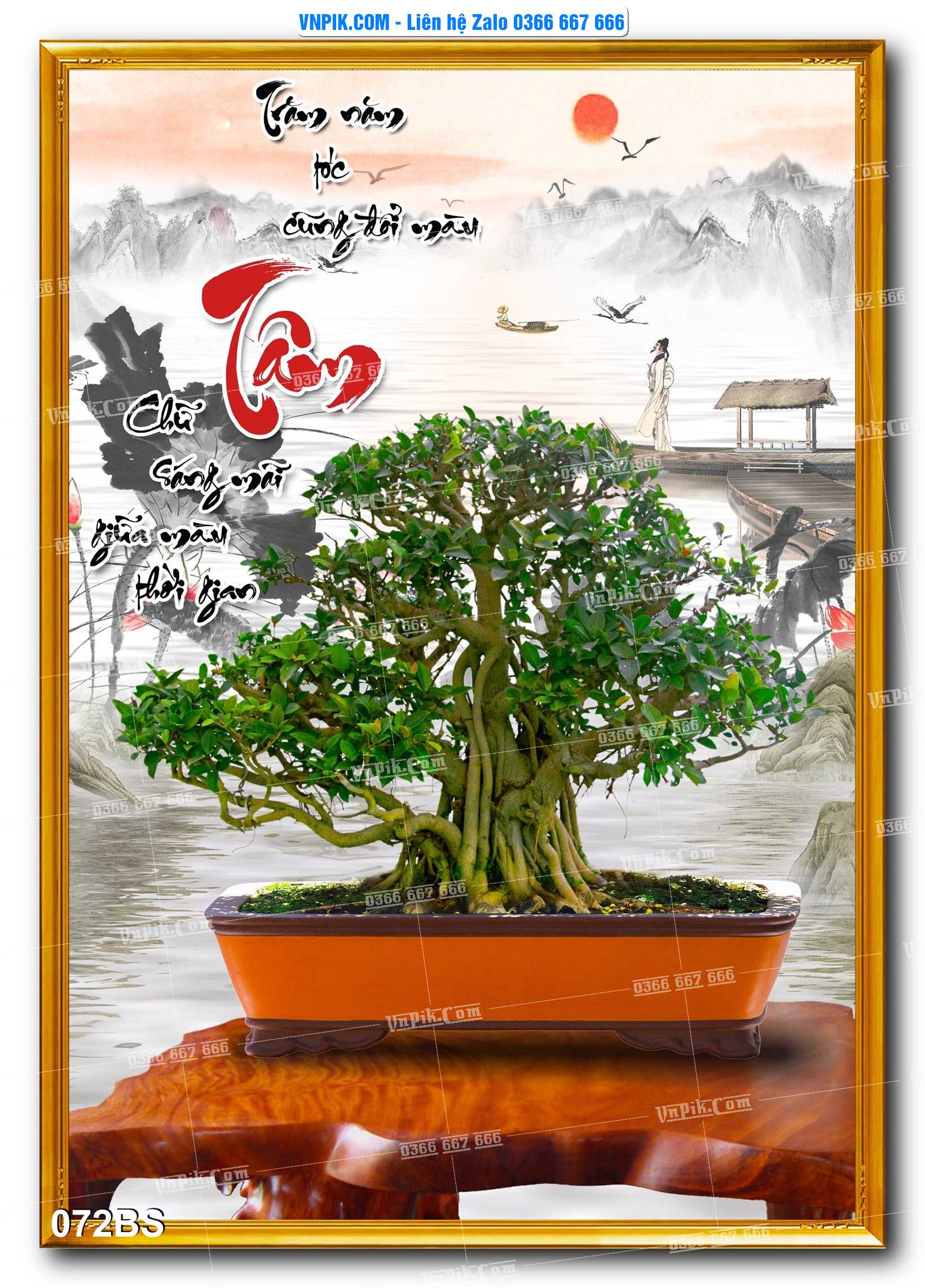 File PSD Tranh Bon Sai Cây Cảnh Trang Trí Siêu Đẹp Mã File 072BS