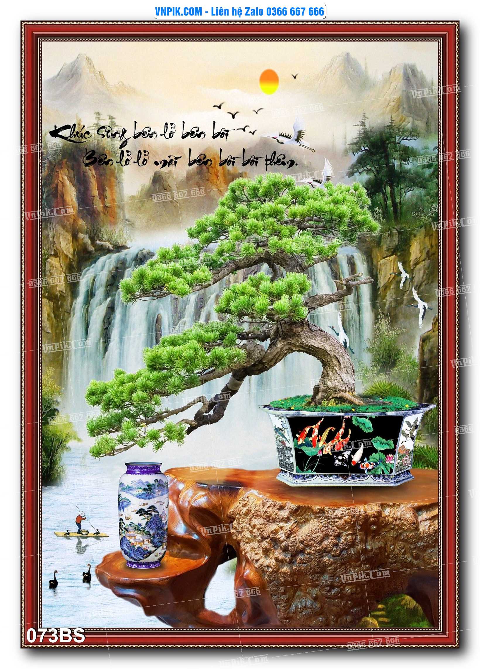 File PSD Tranh Bon Sai Cây Cảnh Trang Trí Siêu Đẹp Mã File 073BS