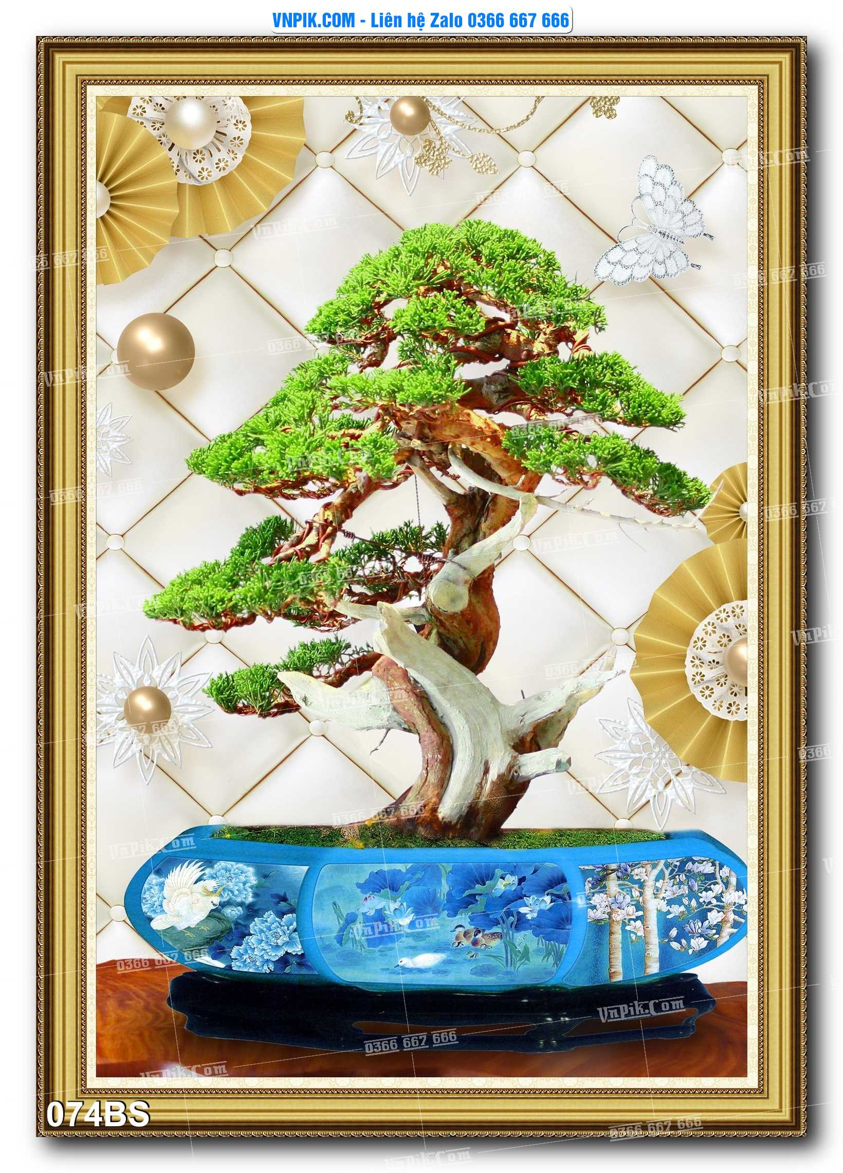 File PSD Tranh Bon Sai Cây Cảnh Trang Trí Siêu Đẹp Mã File 074BS