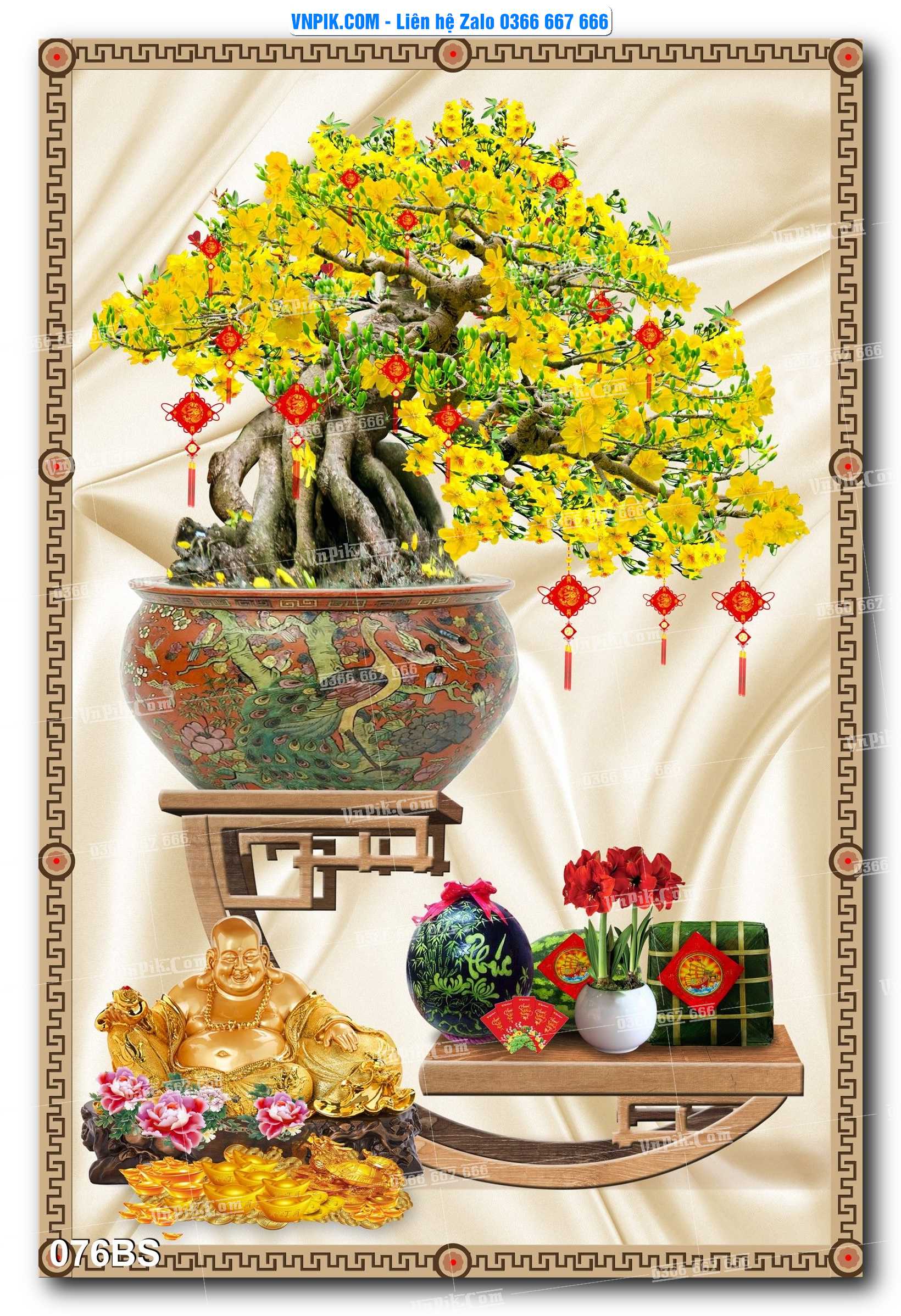 File PSD Tranh Bon Sai Cây Cảnh Trang Trí Siêu Đẹp Mã File 076BS