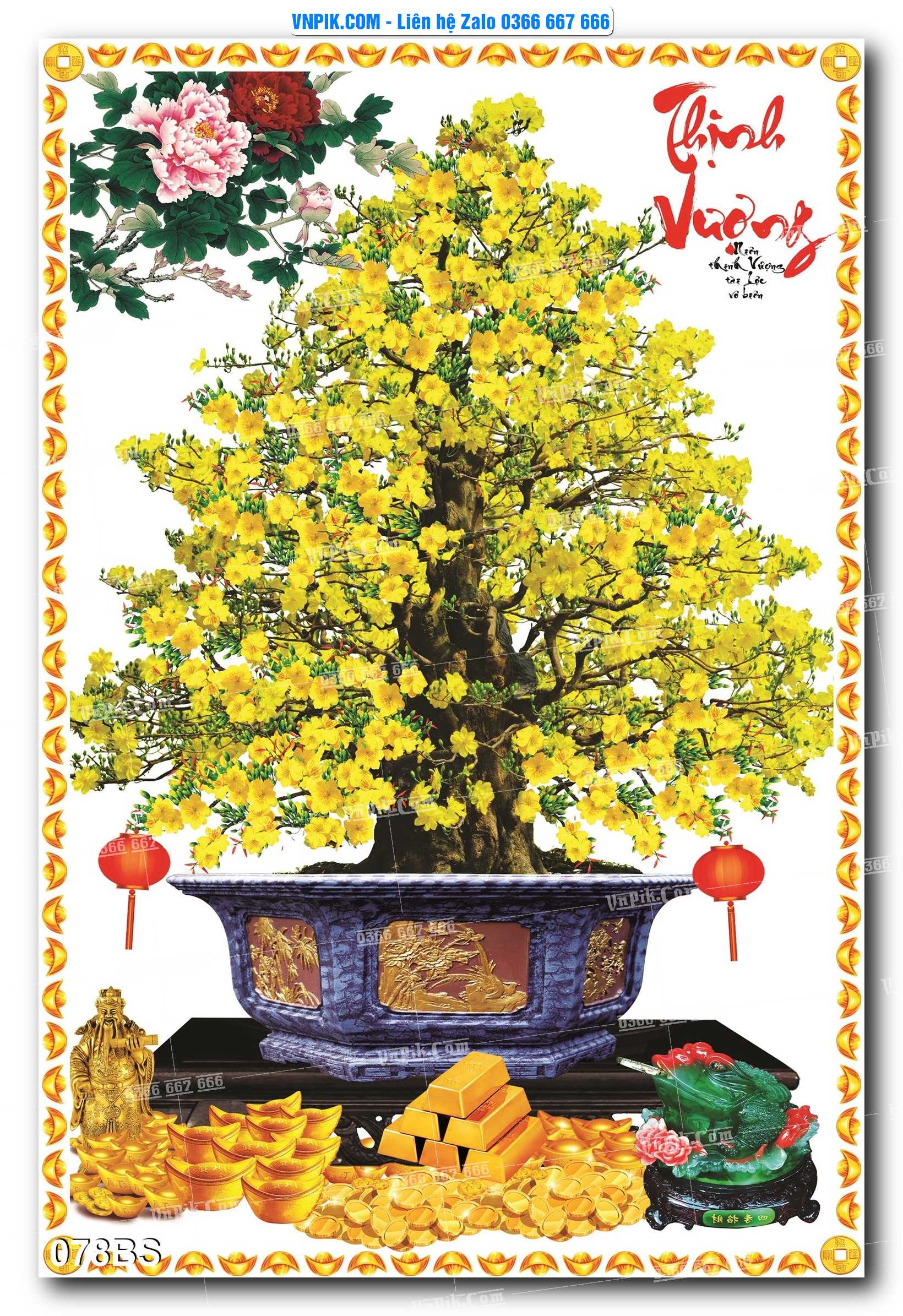 File PSD Tranh Bon Sai Cây Cảnh Trang Trí Siêu Đẹp Mã File 078BS
