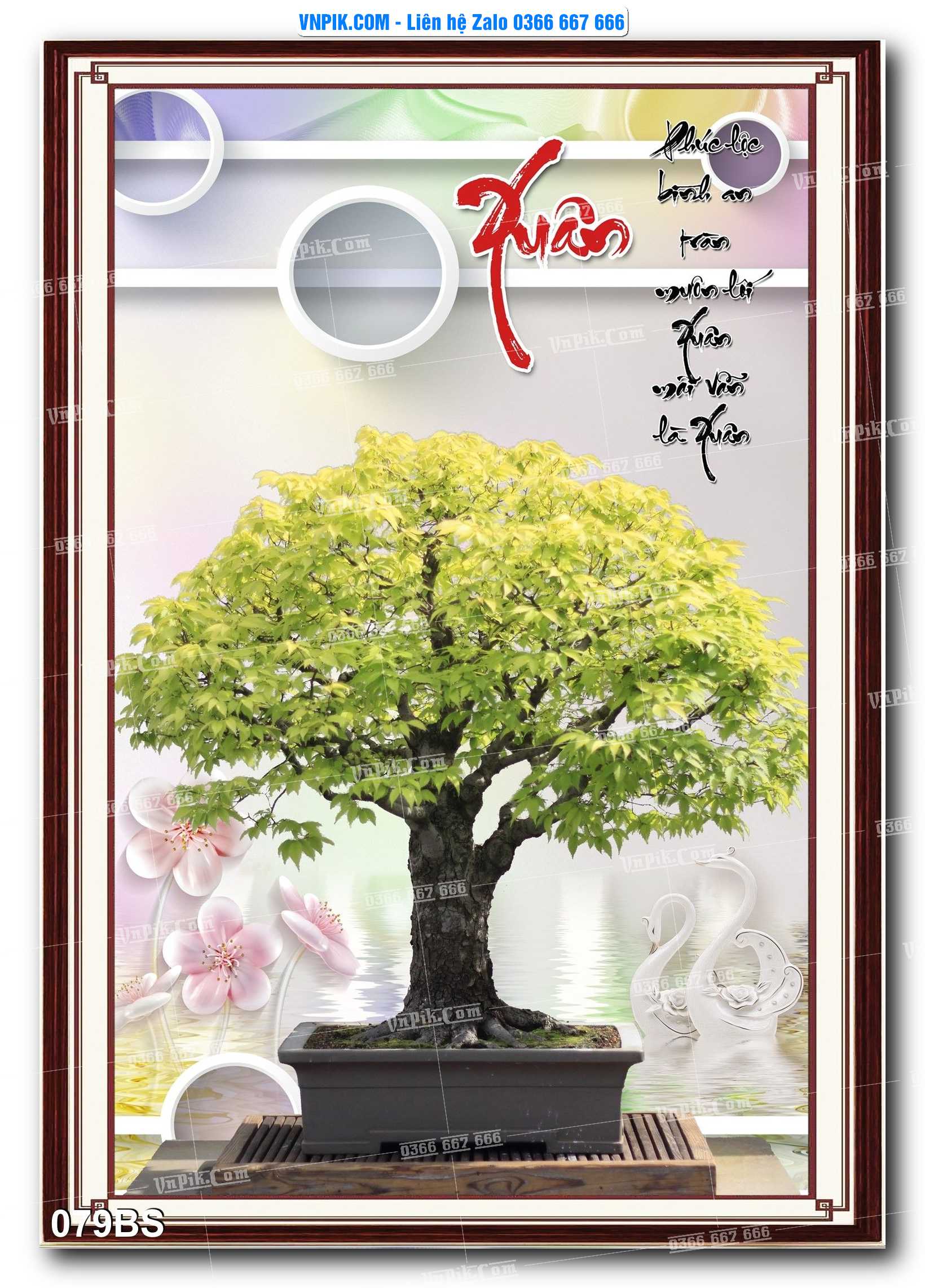 File PSD Tranh Bon Sai Cây Cảnh Trang Trí Siêu Đẹp Mã File 079BS