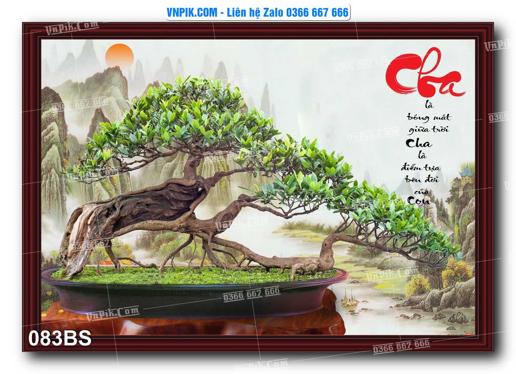 File PSD Tranh Bon Sai Cây Cảnh Trang Trí Siêu Đẹp Mã File 083BS