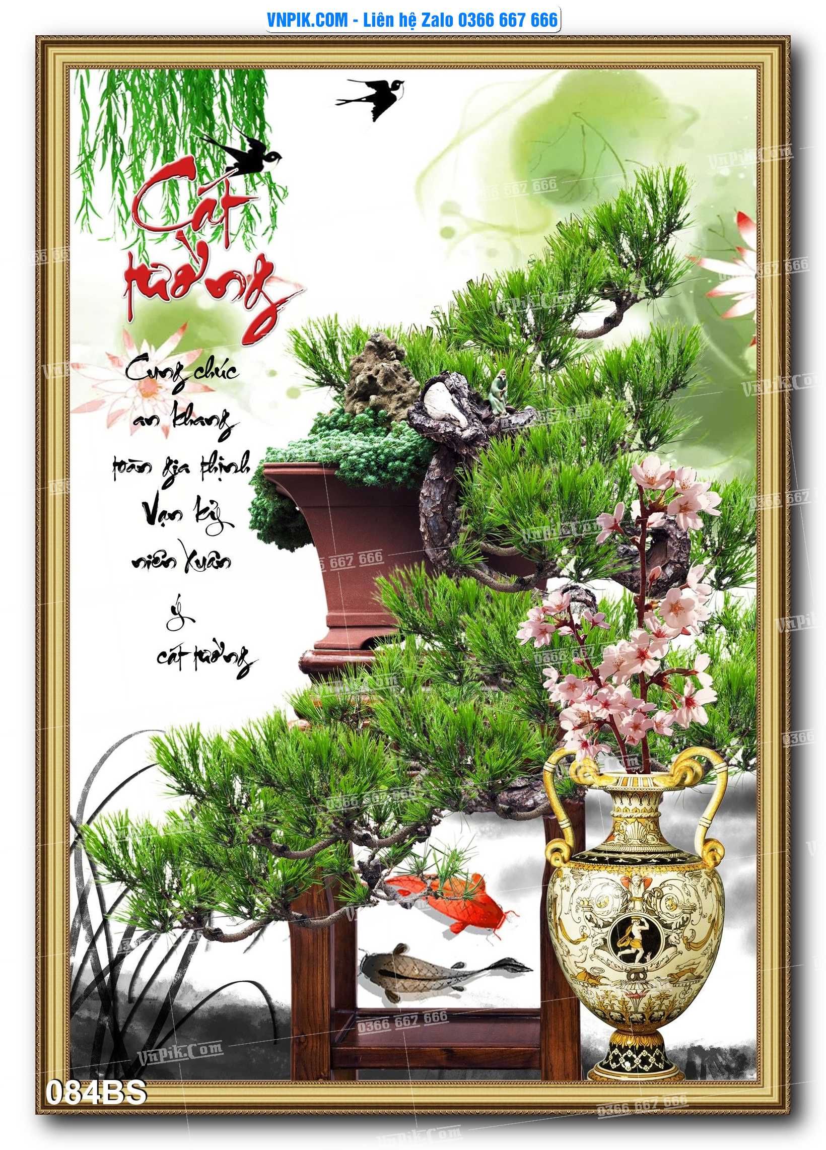 File PSD Tranh Bon Sai Cây Cảnh Trang Trí Siêu Đẹp Mã File 084BS