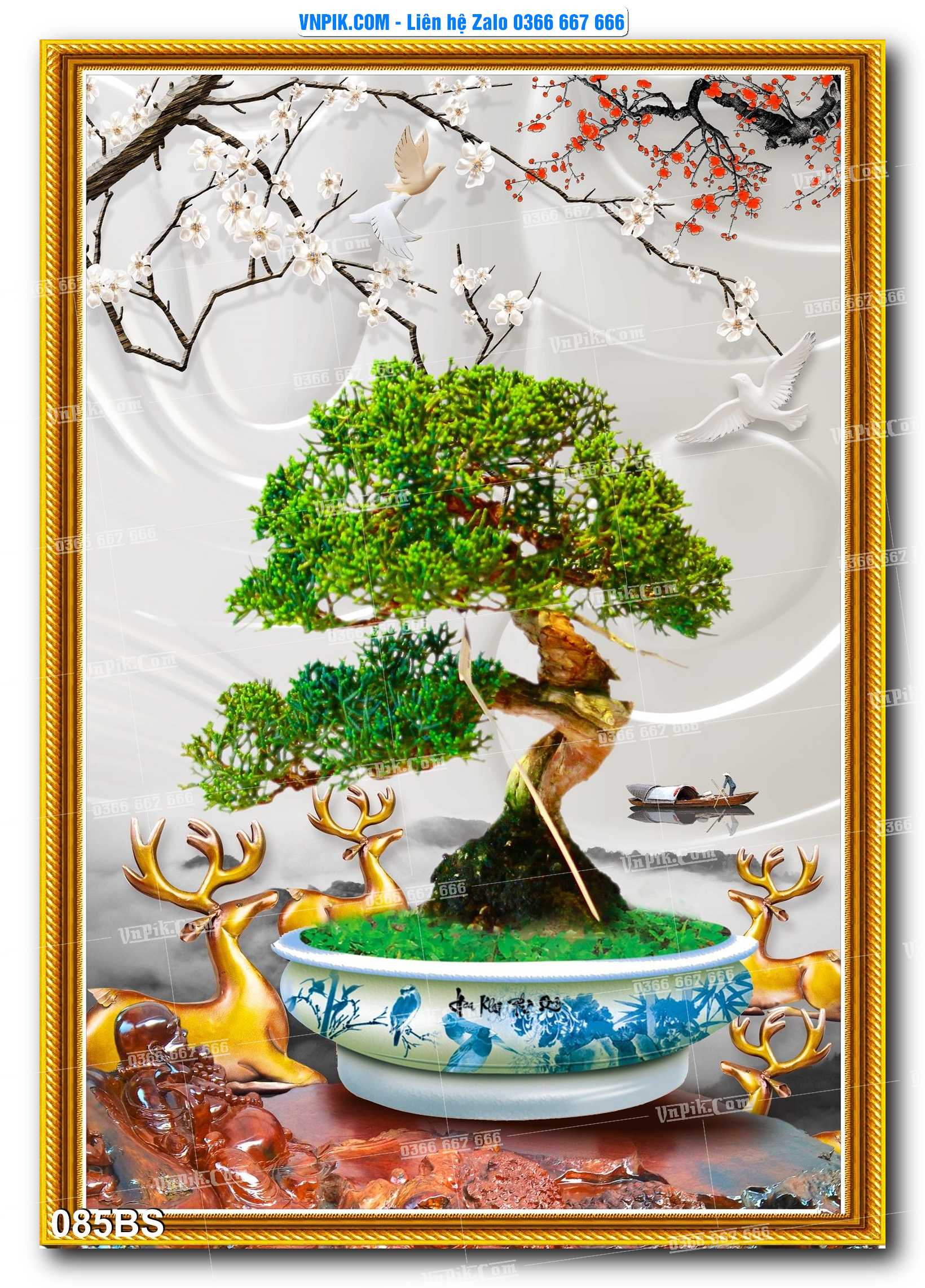 File PSD Tranh Bon Sai Cây Cảnh Trang Trí Siêu Đẹp Mã File 085BS