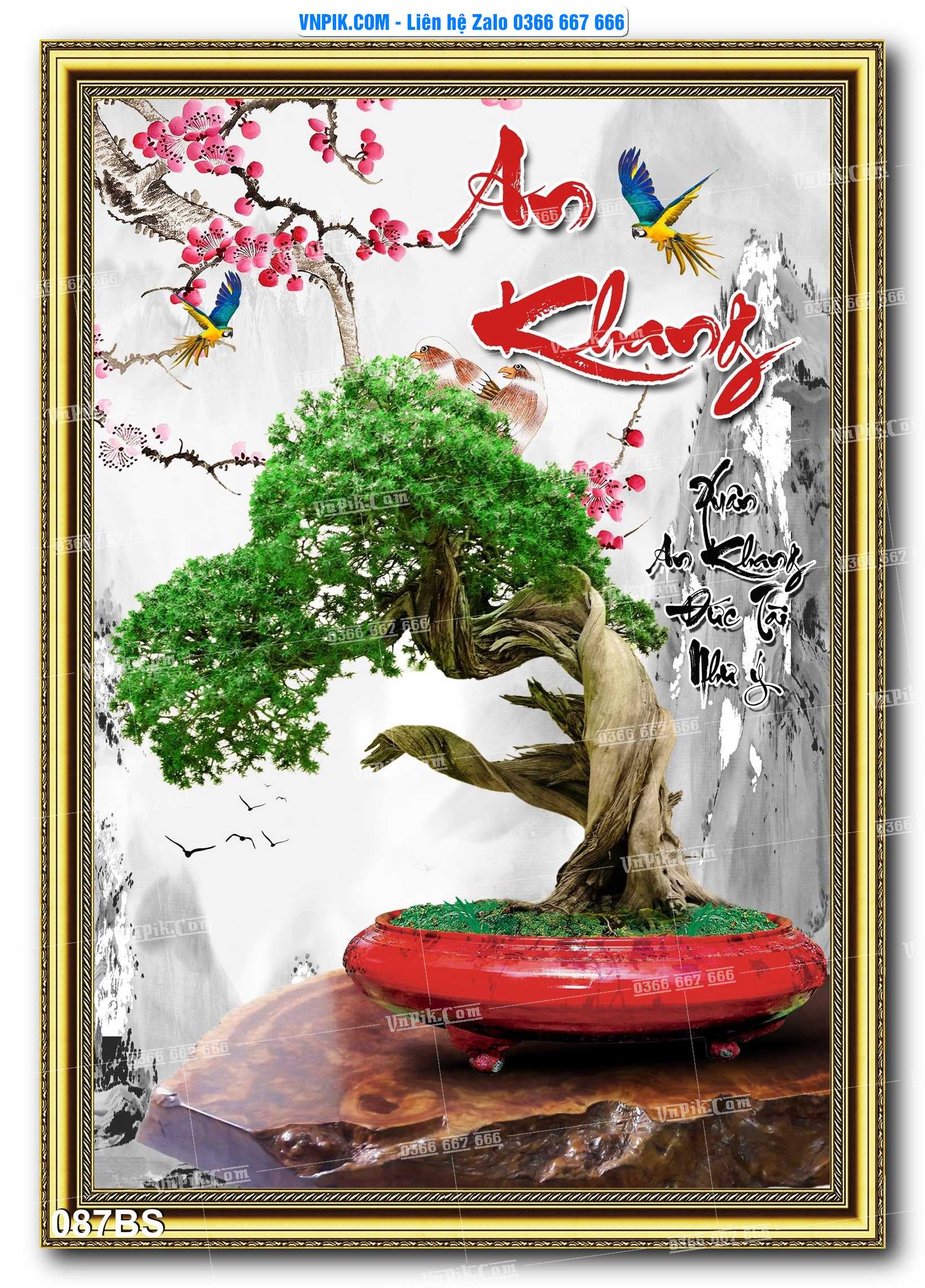 File PSD Tranh Bon Sai Cây Cảnh Trang Trí Siêu Đẹp Mã File 087BS