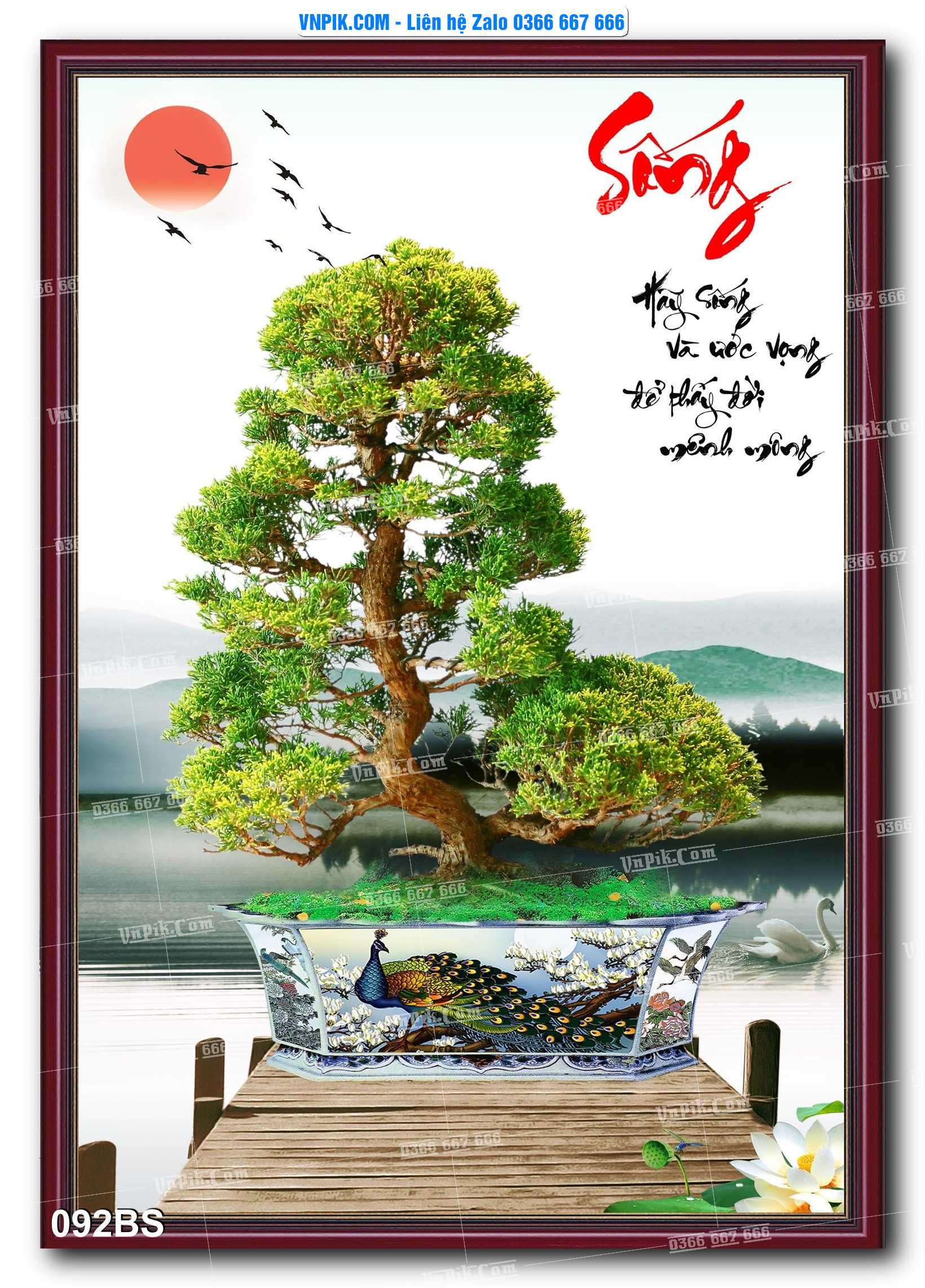 File PSD Tranh Bon Sai Cây Cảnh Trang Trí Siêu Đẹp Mã File 092BS