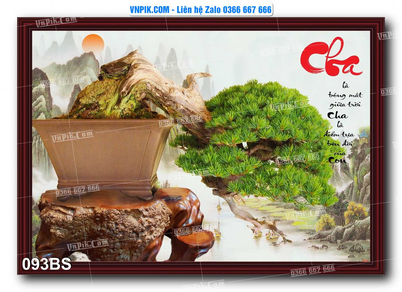 File PSD Tranh Bon Sai Cây Cảnh Trang Trí Siêu Đẹp Mã File 093BS