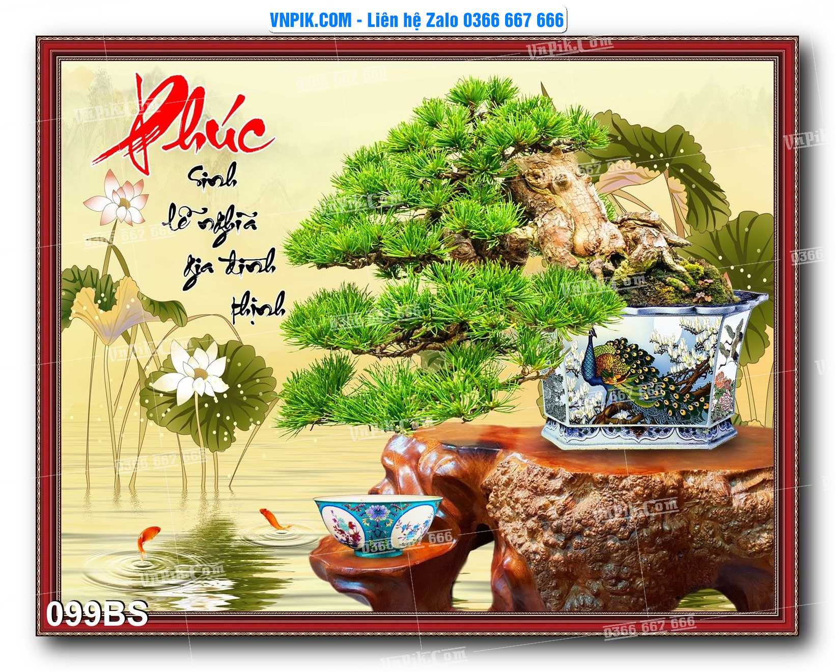 File PSD Tranh Bon Sai Cây Cảnh Trang Trí Siêu Đẹp Mã File 099BS