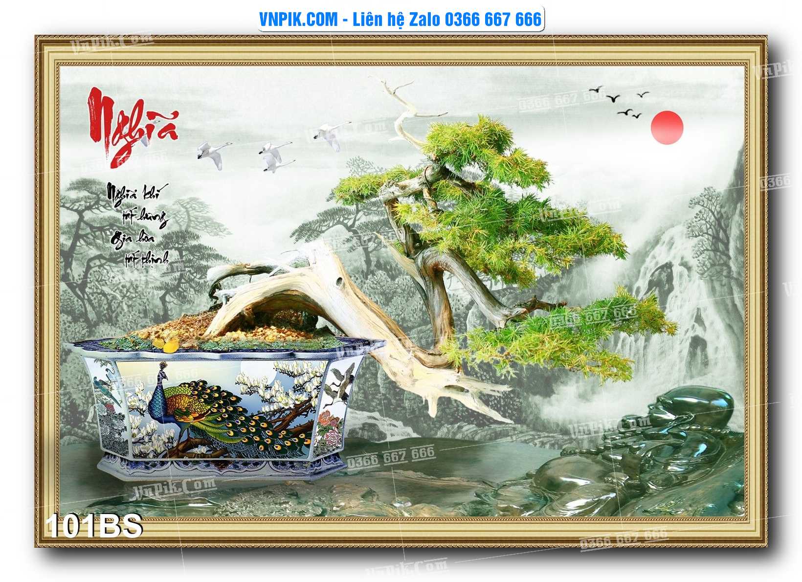 File PSD Tranh Bon Sai Cây Cảnh Trang Trí Siêu Đẹp Mã File 101BS