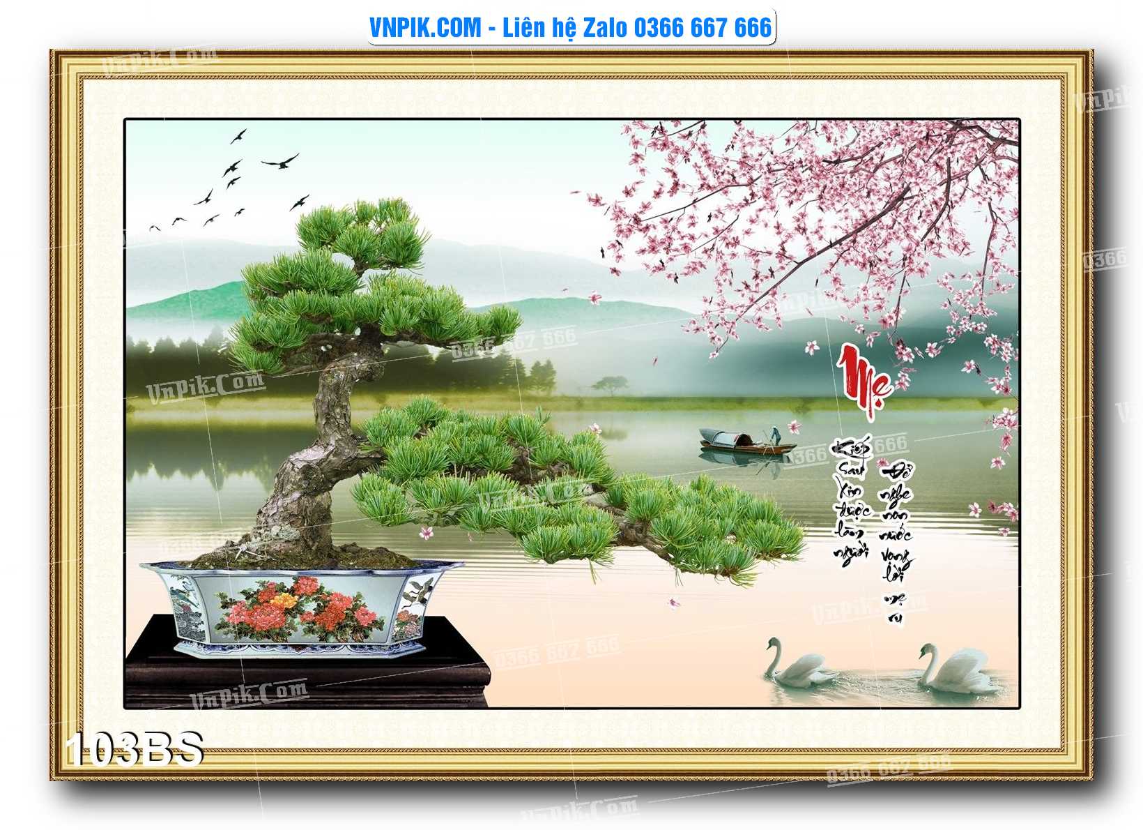 File PSD Tranh Bon Sai Cây Cảnh Trang Trí Siêu Đẹp Mã File 103BS