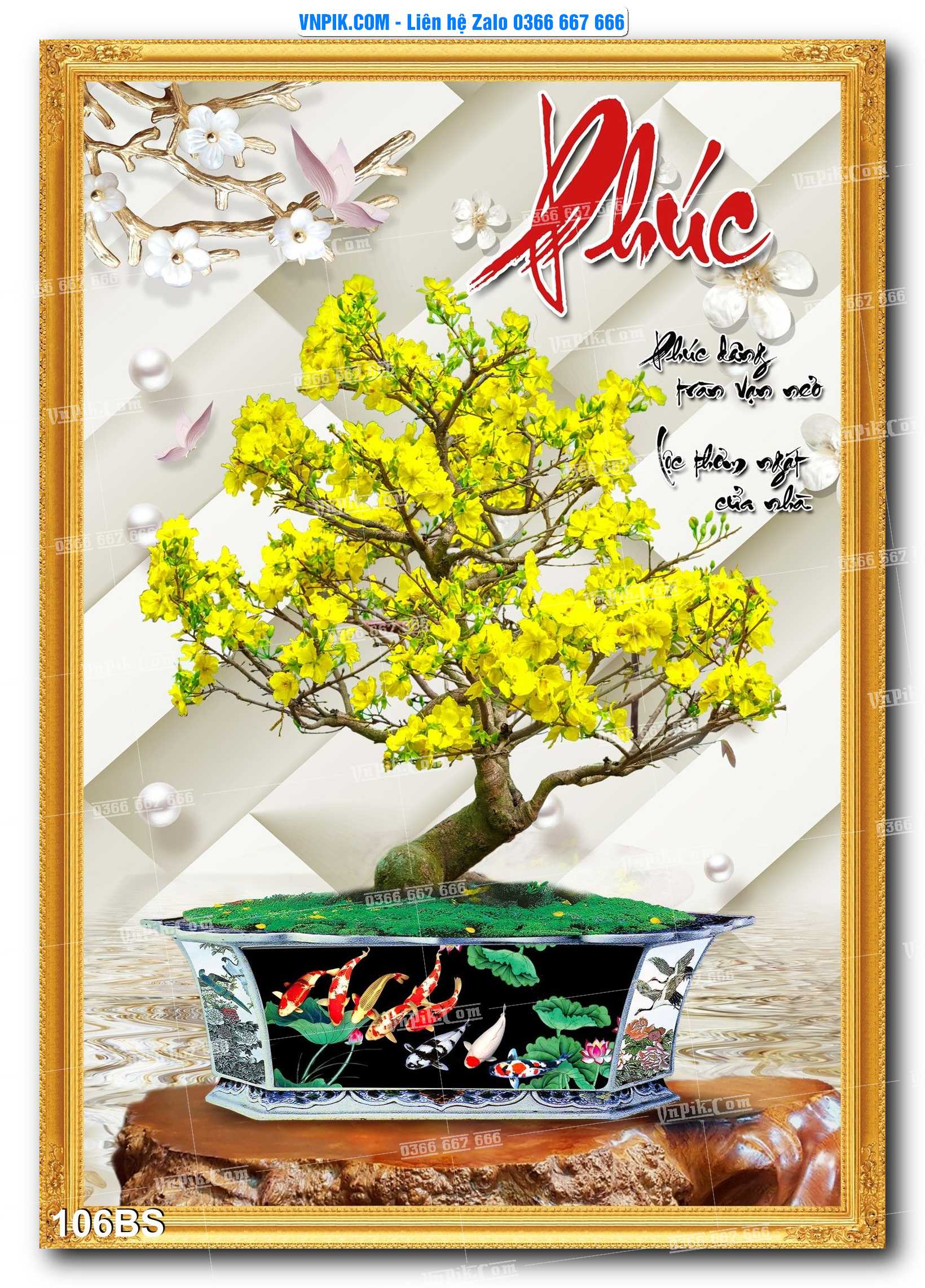 File PSD Tranh Bon Sai Cây Cảnh Trang Trí Siêu Đẹp Mã File 106BS