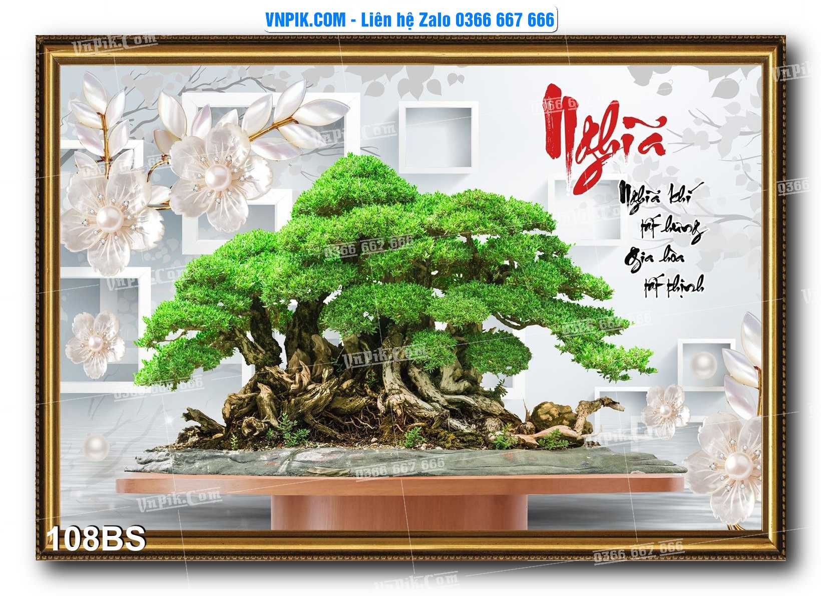 File PSD Tranh Bon Sai Cây Cảnh Trang Trí Siêu Đẹp Mã File 108BS